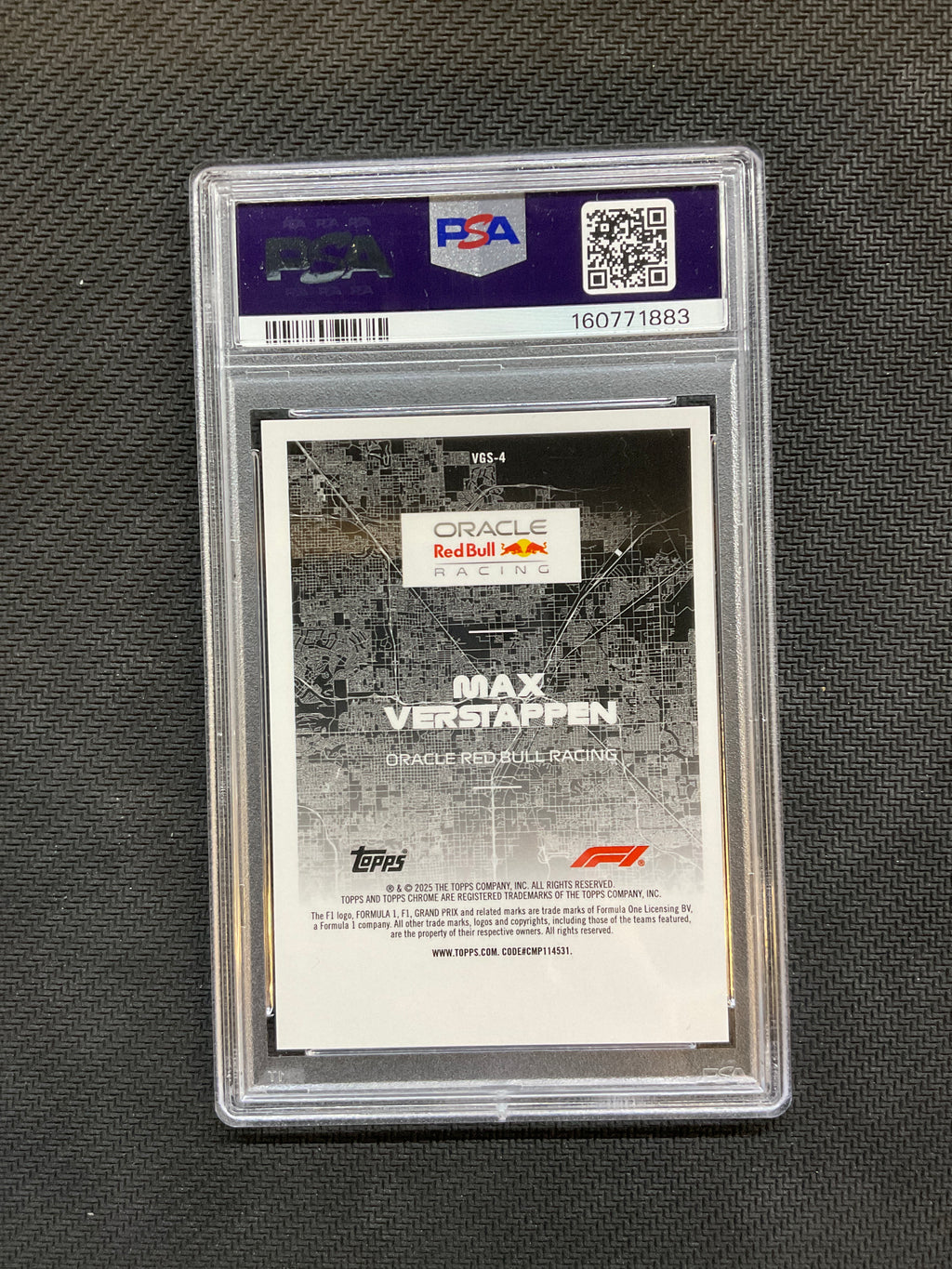 2025 Topps Chrome F1 Max Verstappen Vegas At Night PSA 10 Red Bull Case Hit