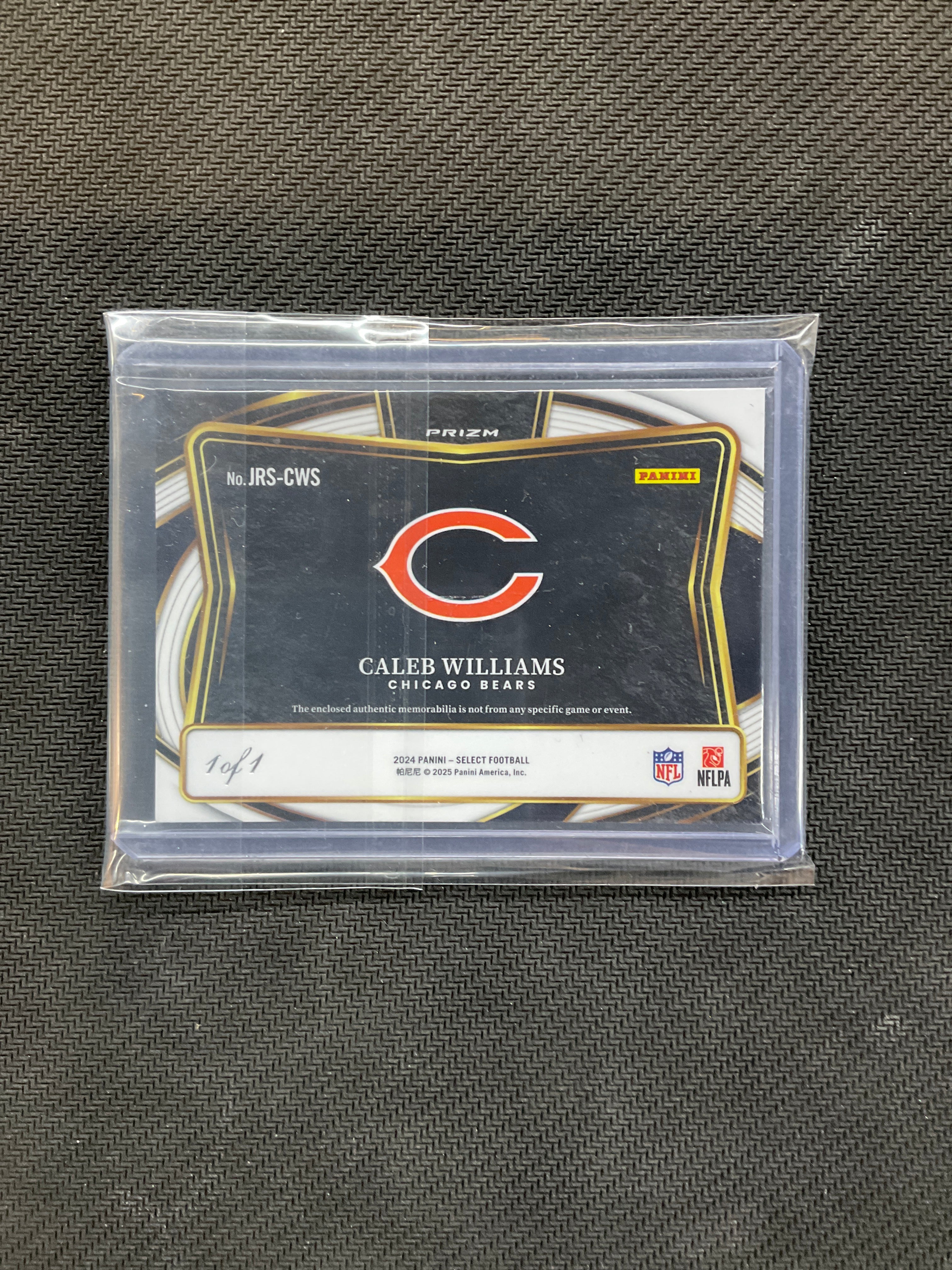 2024 Panini Select Caleb Williams Rookie Patch Tag 1/1 Black Finite