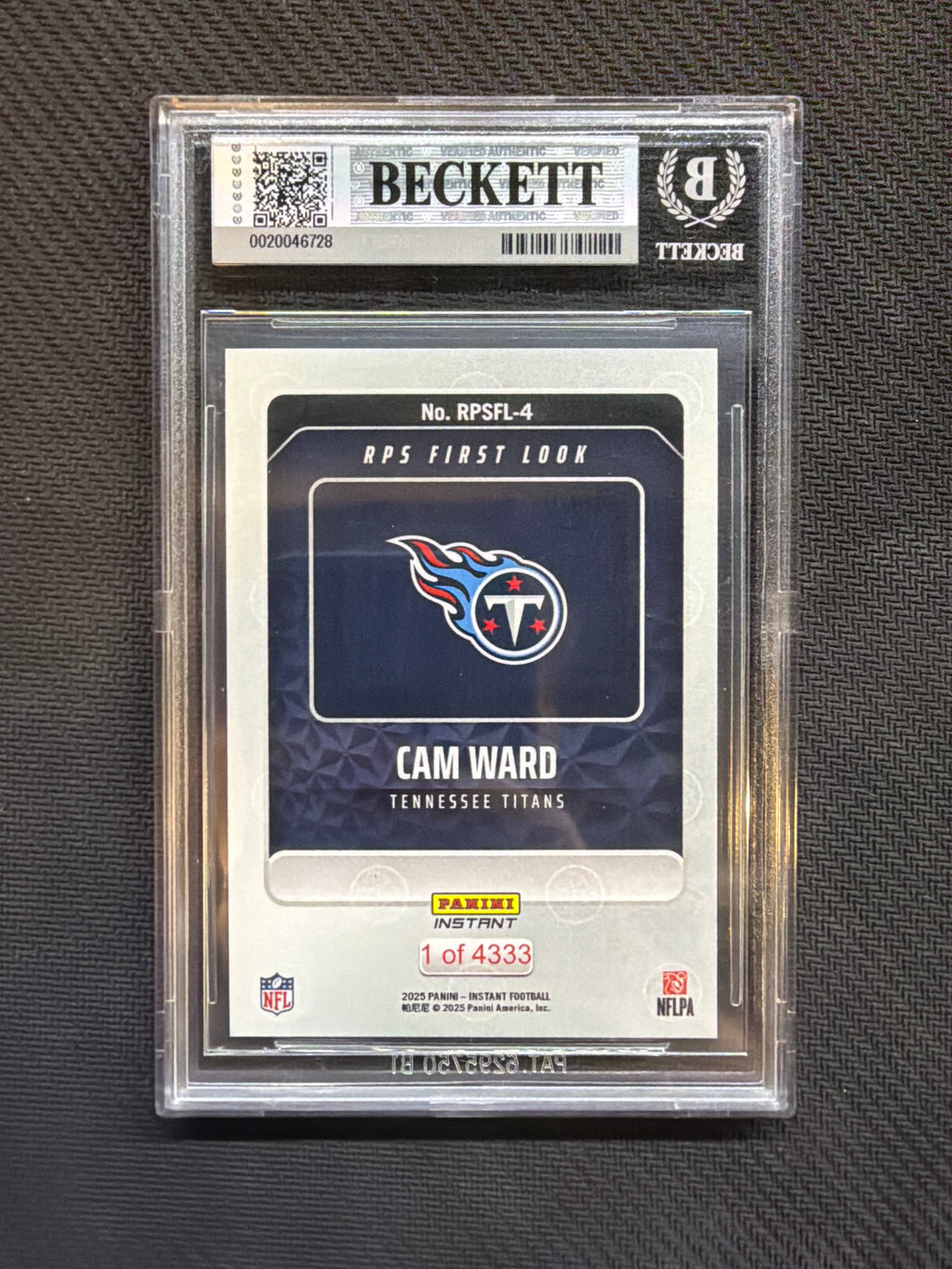 2025 Panini Instant Cam Ward Rookie BGS 9 Titans 728
