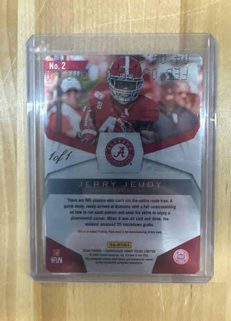 2020 Chronicels Draft Limited Jerry Jeudy Plate 1/1 Alabama