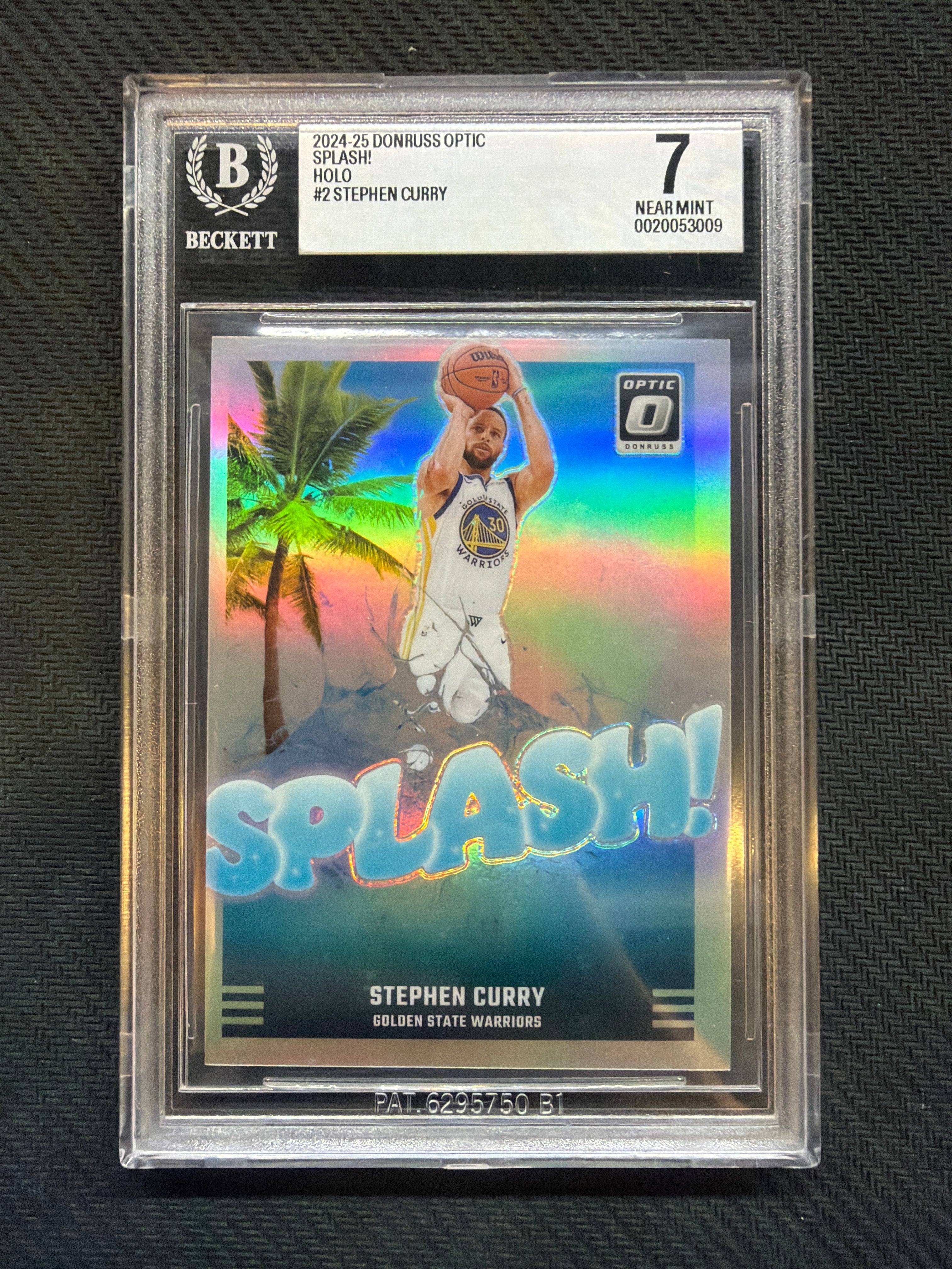 2024-25 Donruss Optic Spalsh! Holo Stephen Curry BGS 7 Warriors