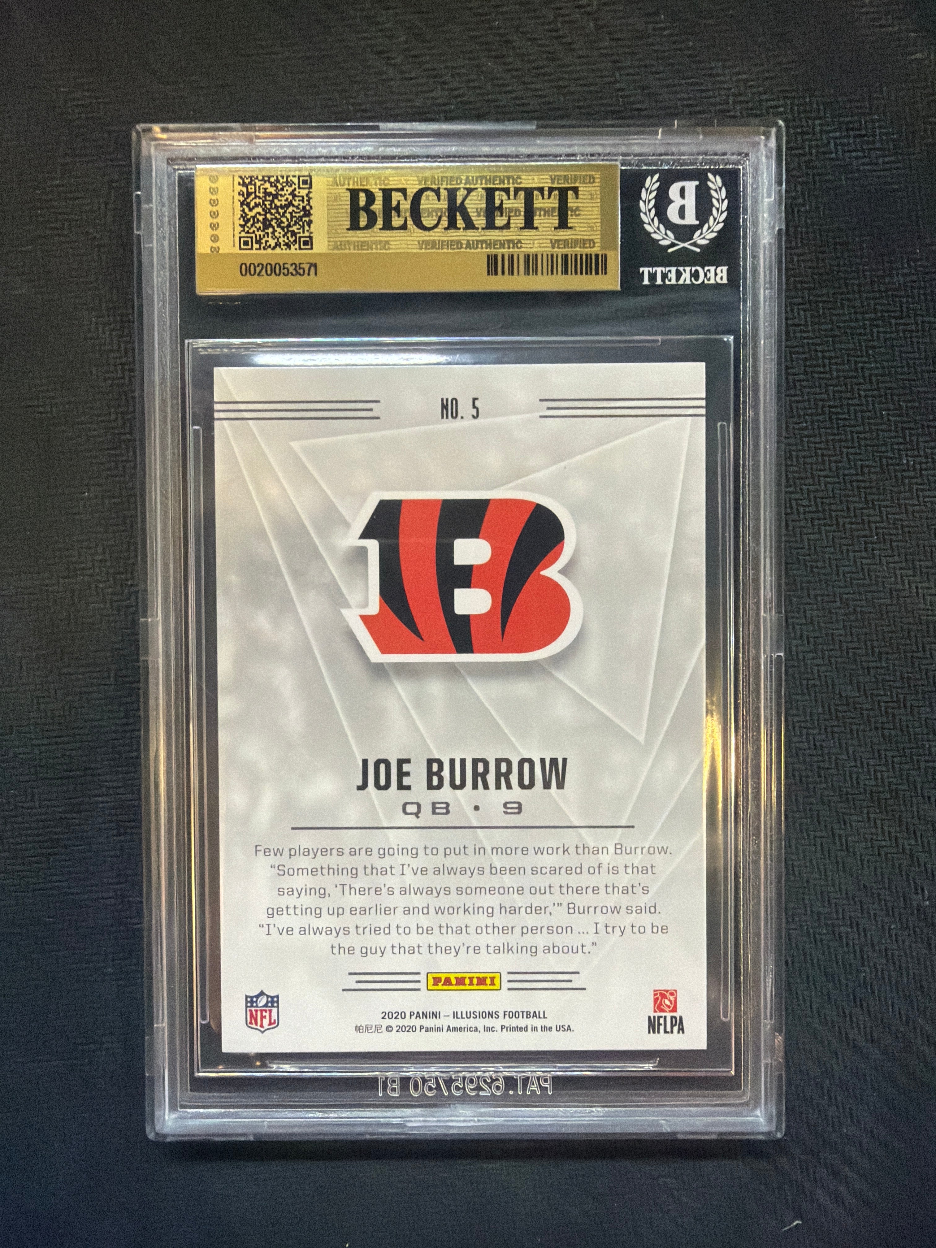 2020 Panini Illusions Joe Burrow Rookie BGS 9.5 Bengals
