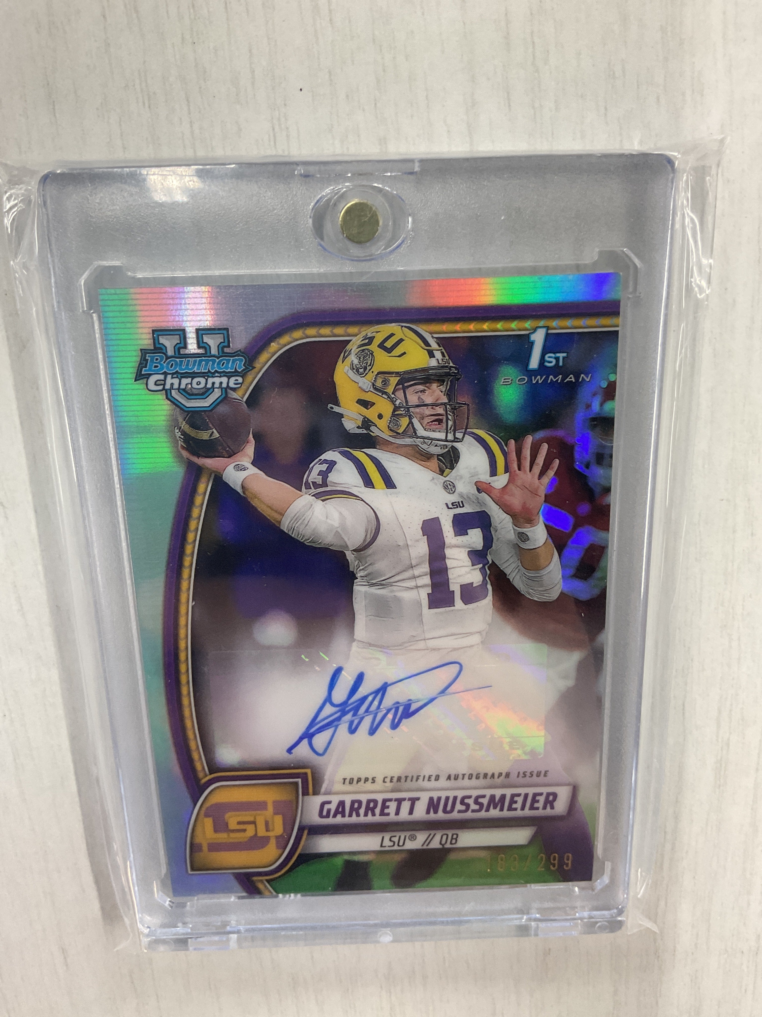 2024 Bowman U Garrett Nussmeier Auto /299 Rookie LSU