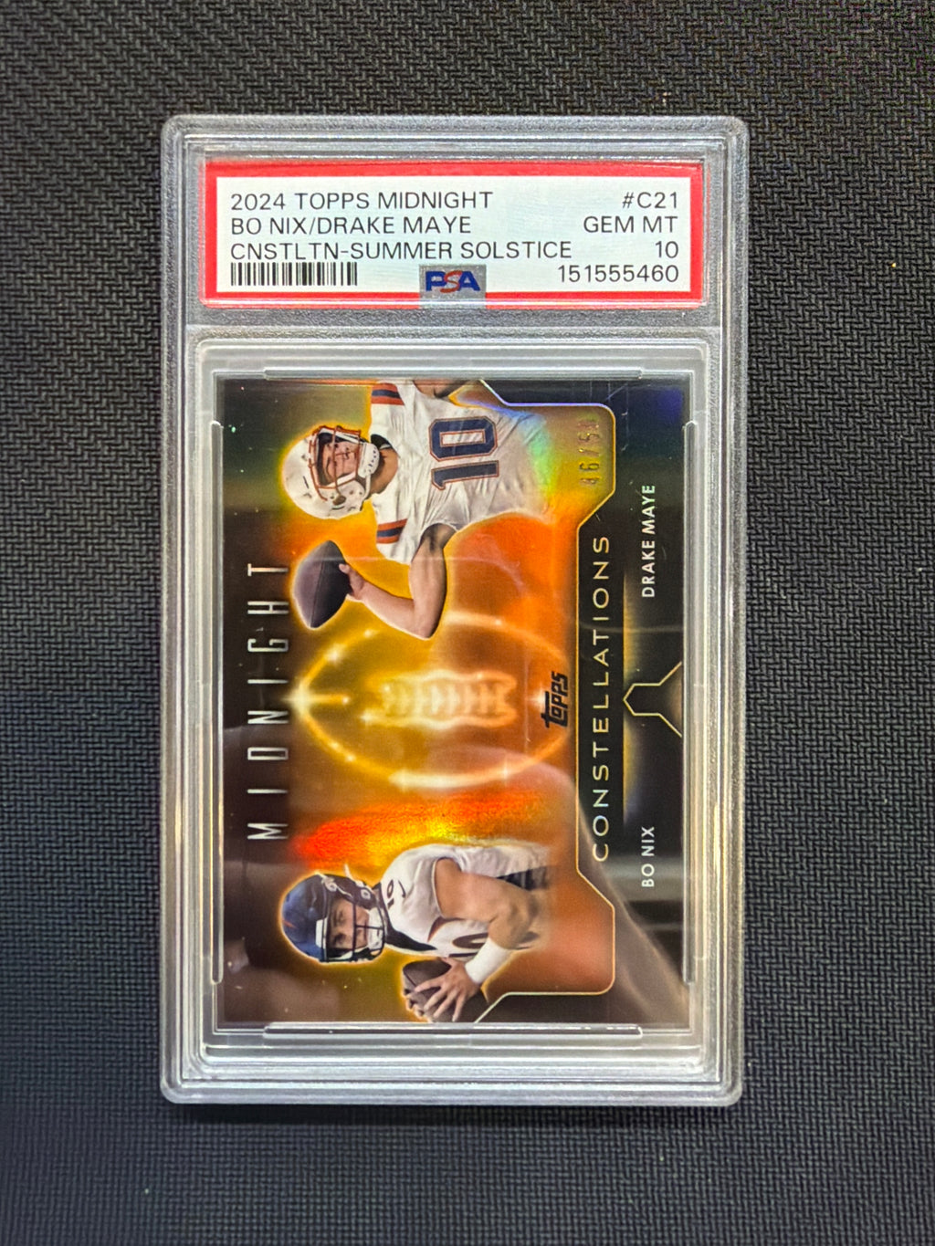 2024 Topps Midnight Bo Nix Drake Maye Constellations Orange /50 PAS 10