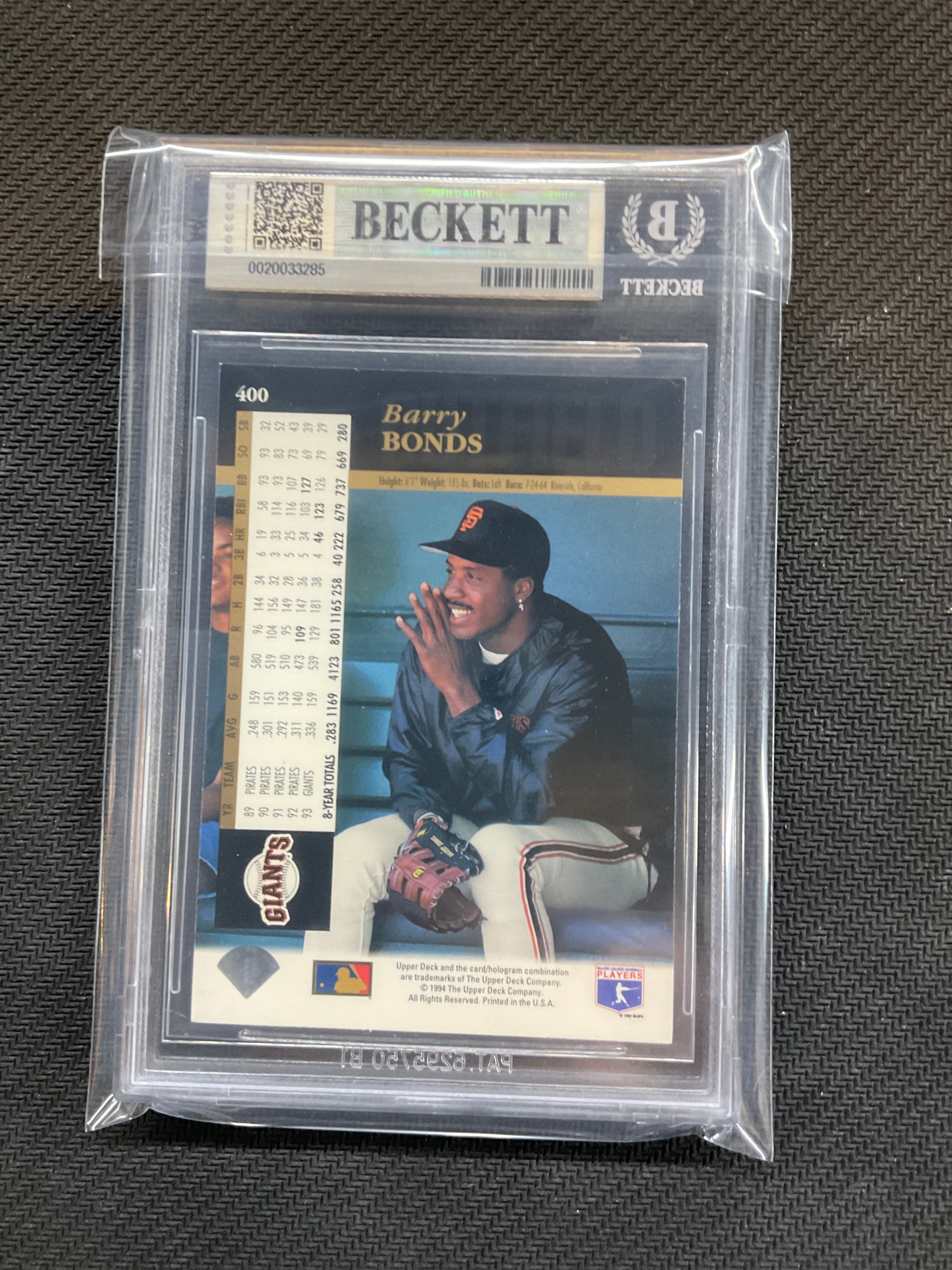 1994 Upper Deck #400 Barry Bonds BGS 9 Giants