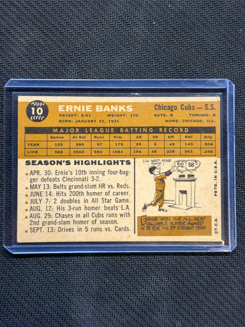 1960 Topps Ernie Banks #10 Cubs