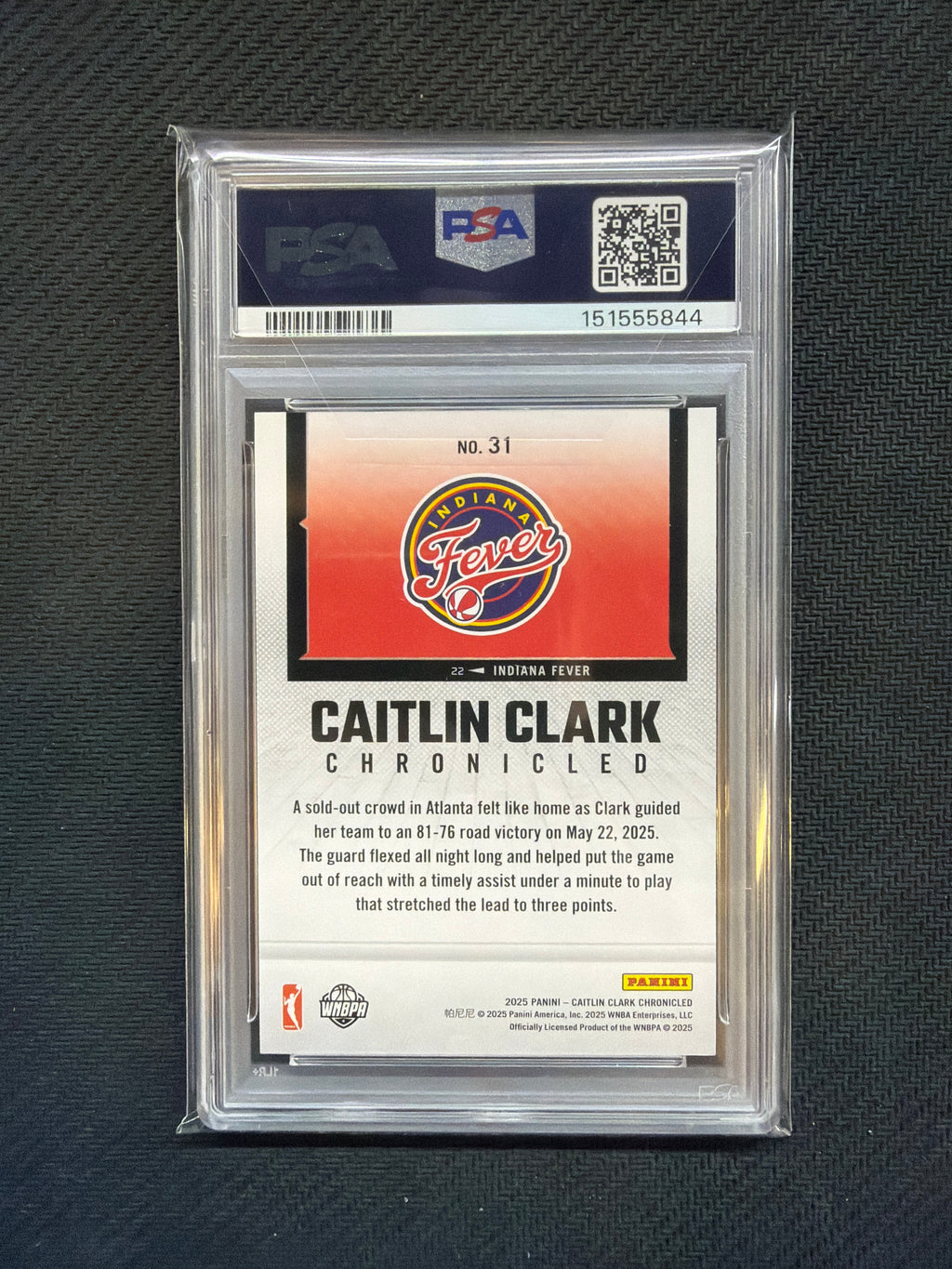 2025 Caitlin Clark Chronicled Caitlin Clark Timely Dime Puts Dream To Sleep PSA 10 844