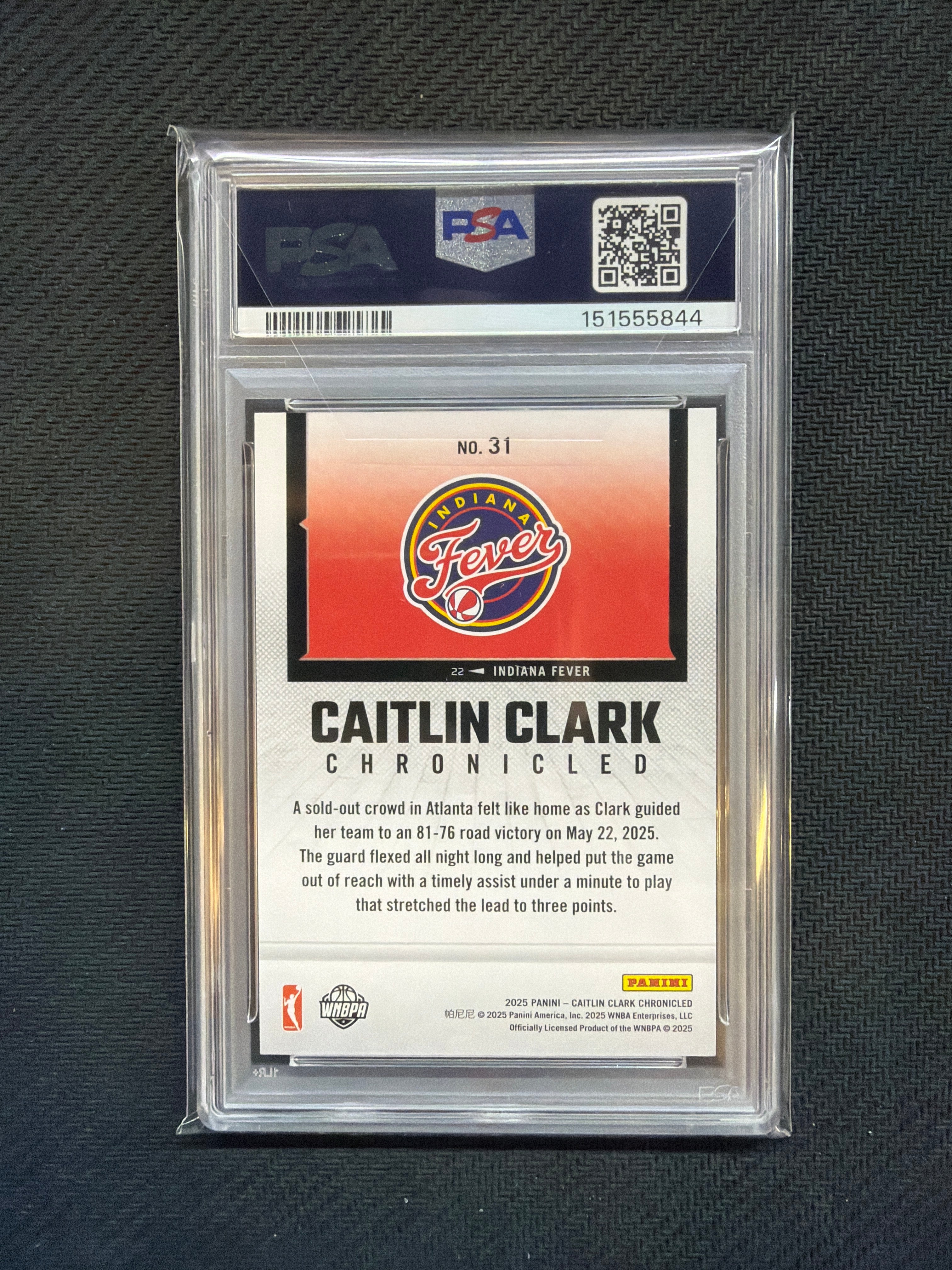 2025 Caitlin Clark Chronicled Caitlin Clark Timely Dime Puts Dream To Sleep PSA 10 844