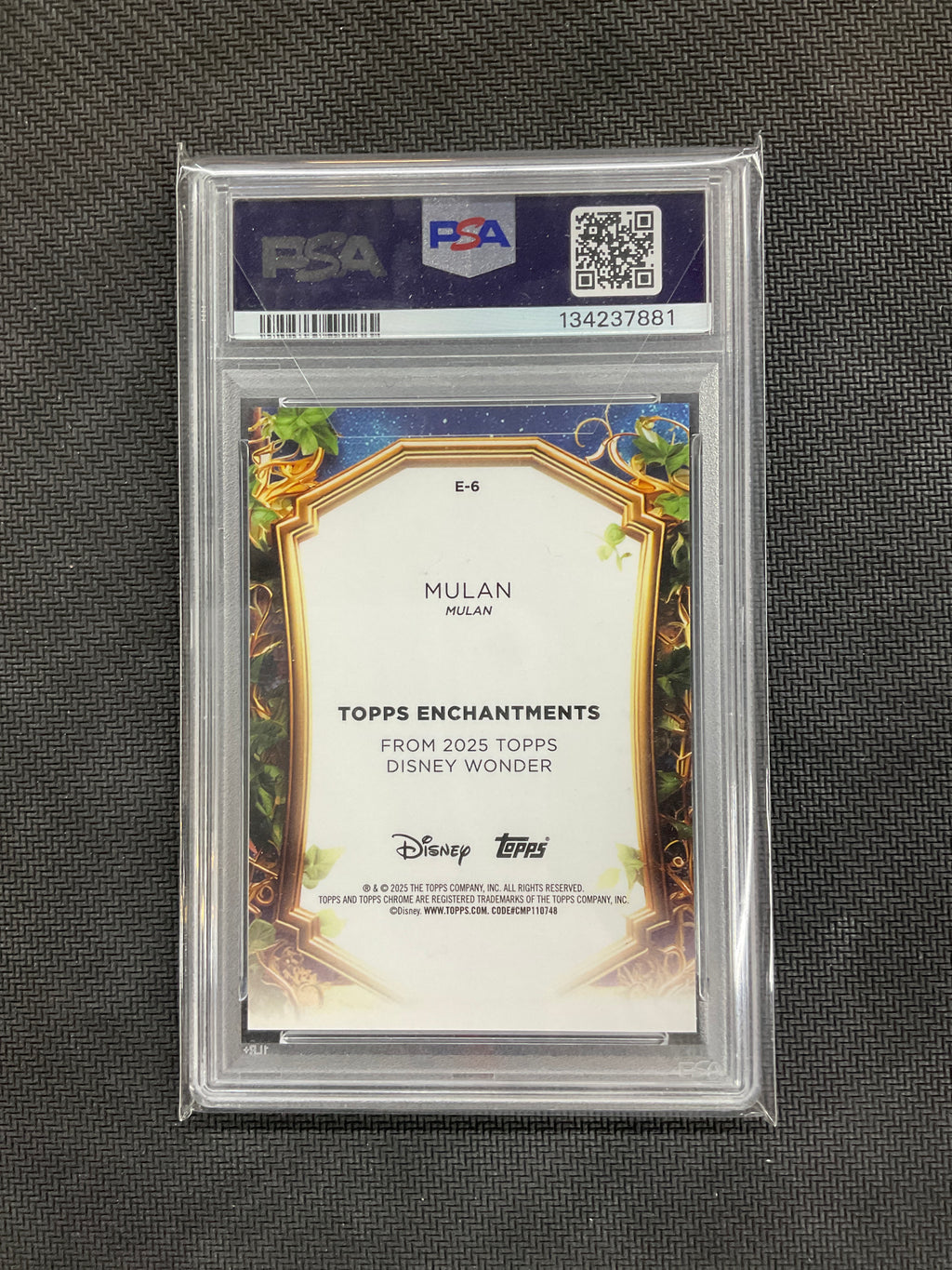 2025 Topps Chrome Disney Wonder Mulan Enchantments Red Refractor /5 #E-6 PSA 10