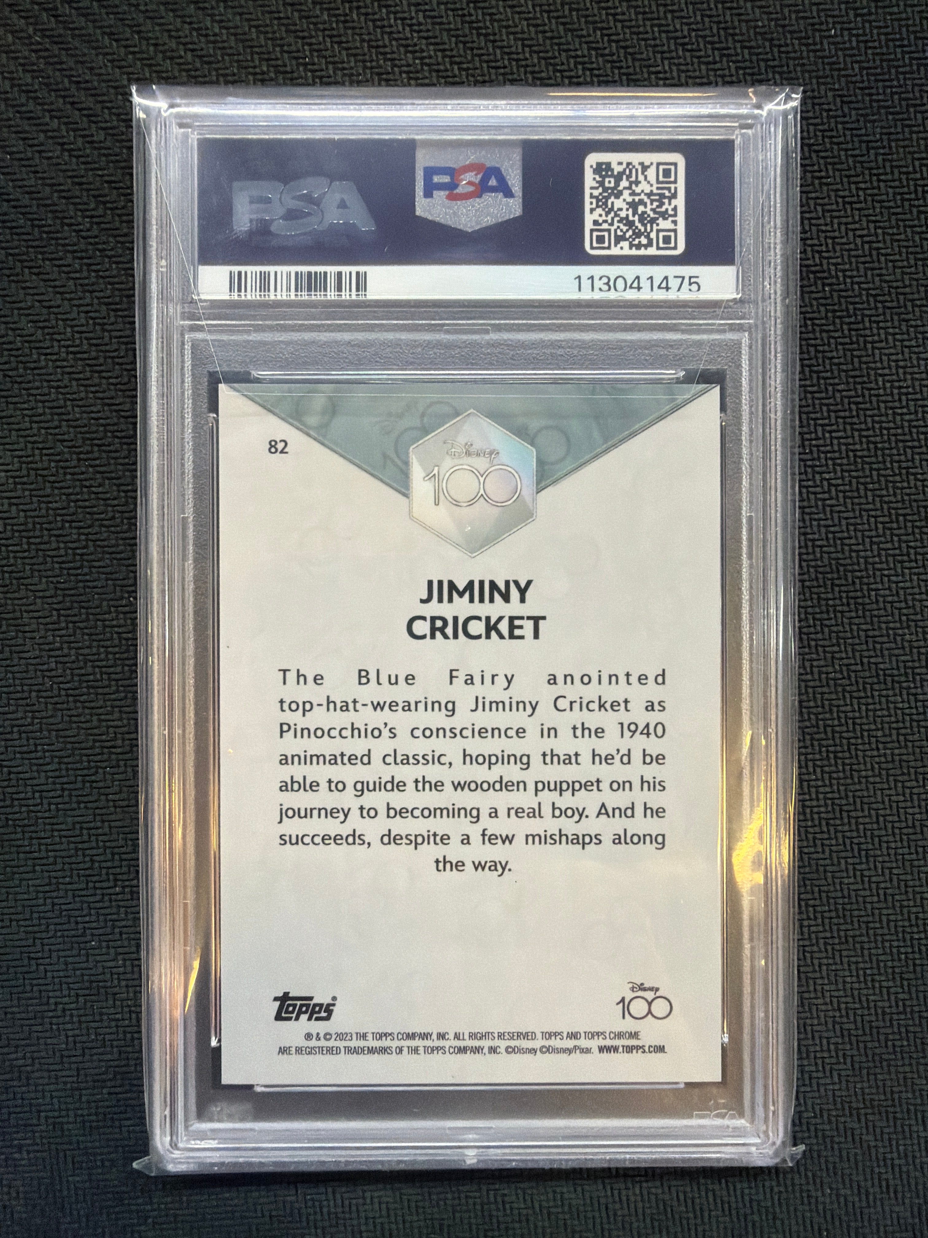 2023 Topps Chrome Disney 100 #82 Jiminy Cricket PSA 9