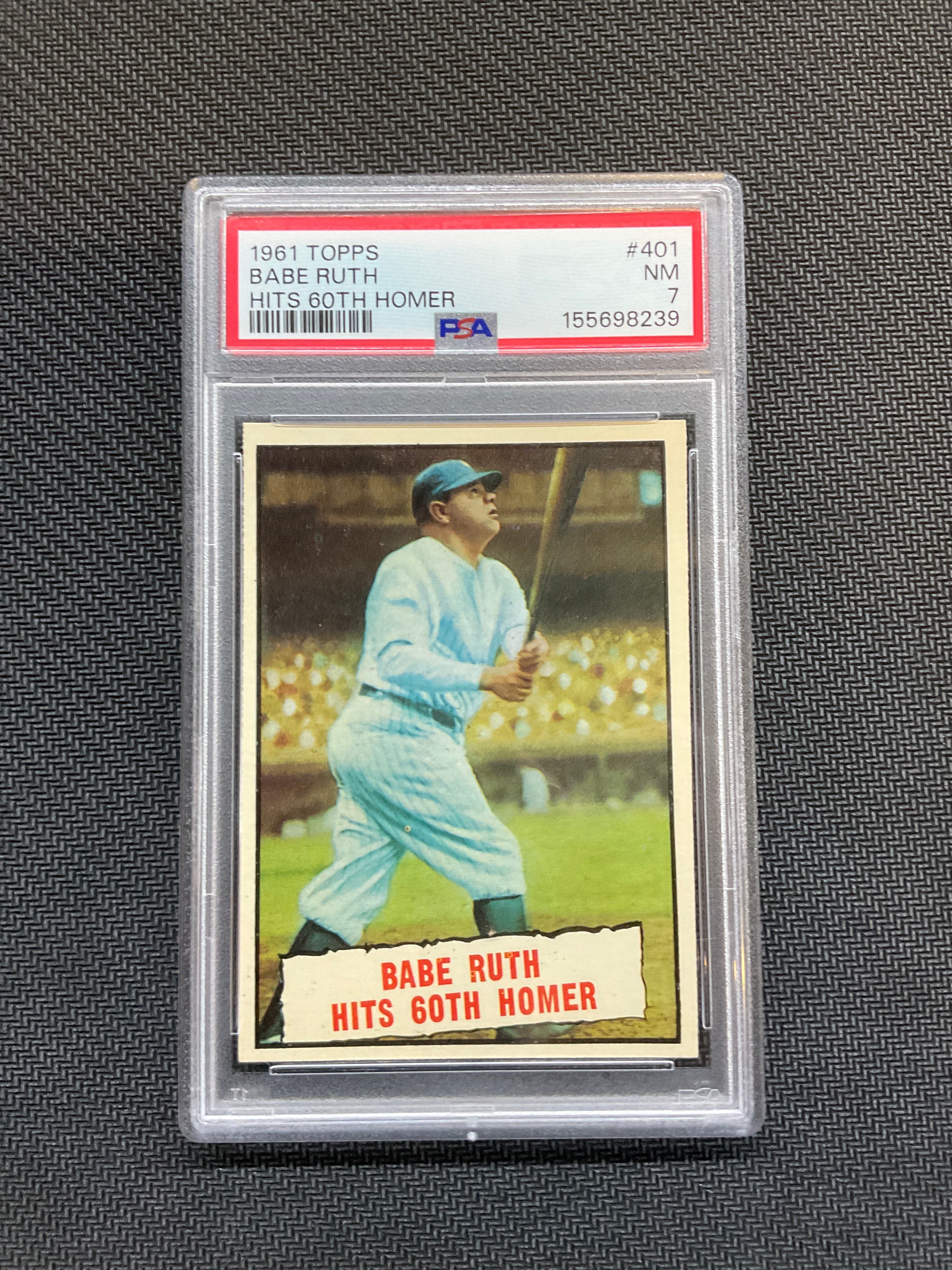 1961 Topps Babe Ruth Hits 60th Homer #401 PSA 7 Yankees