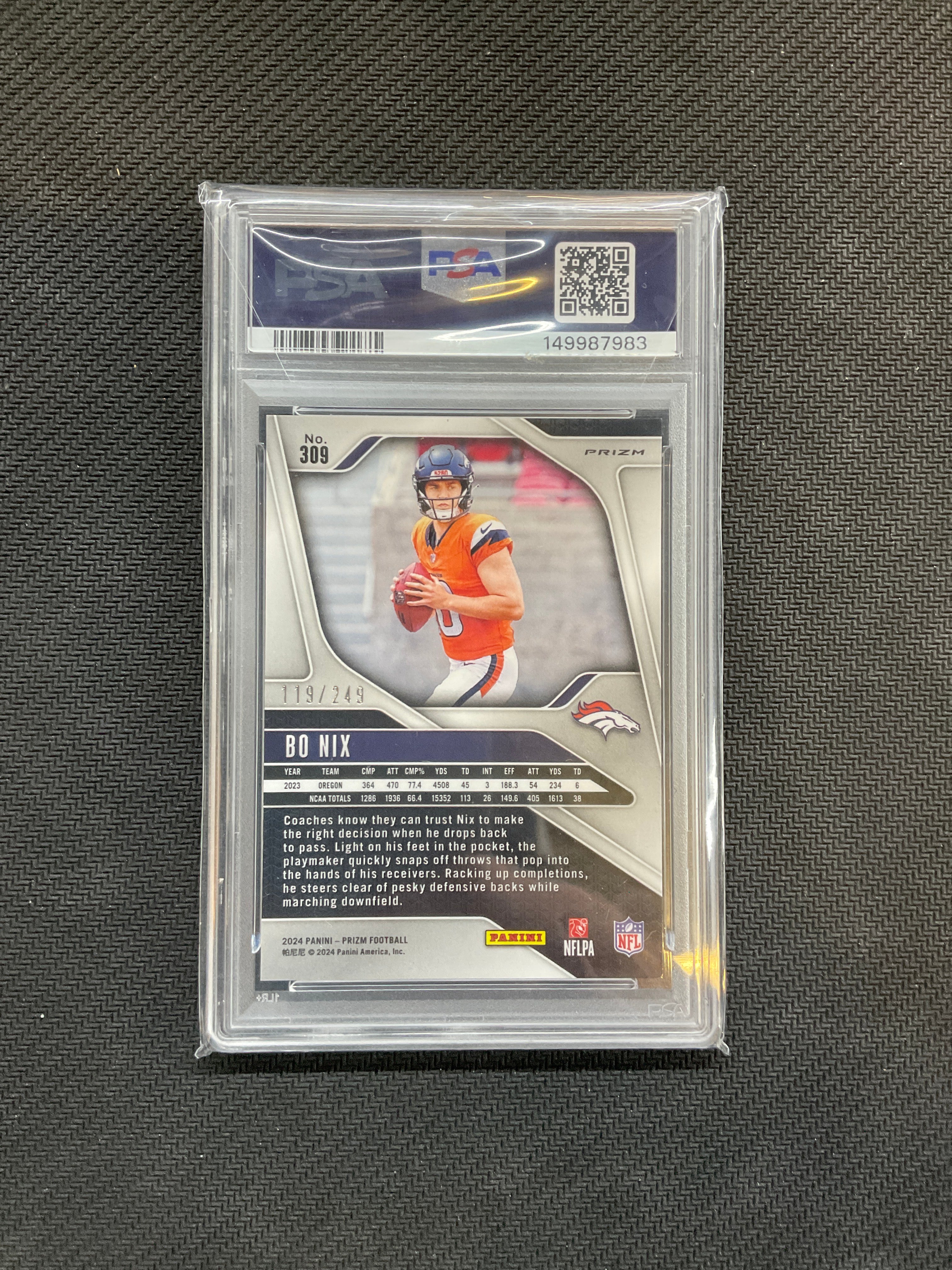 2024 Prizm Bo Nix #309 Orange /249