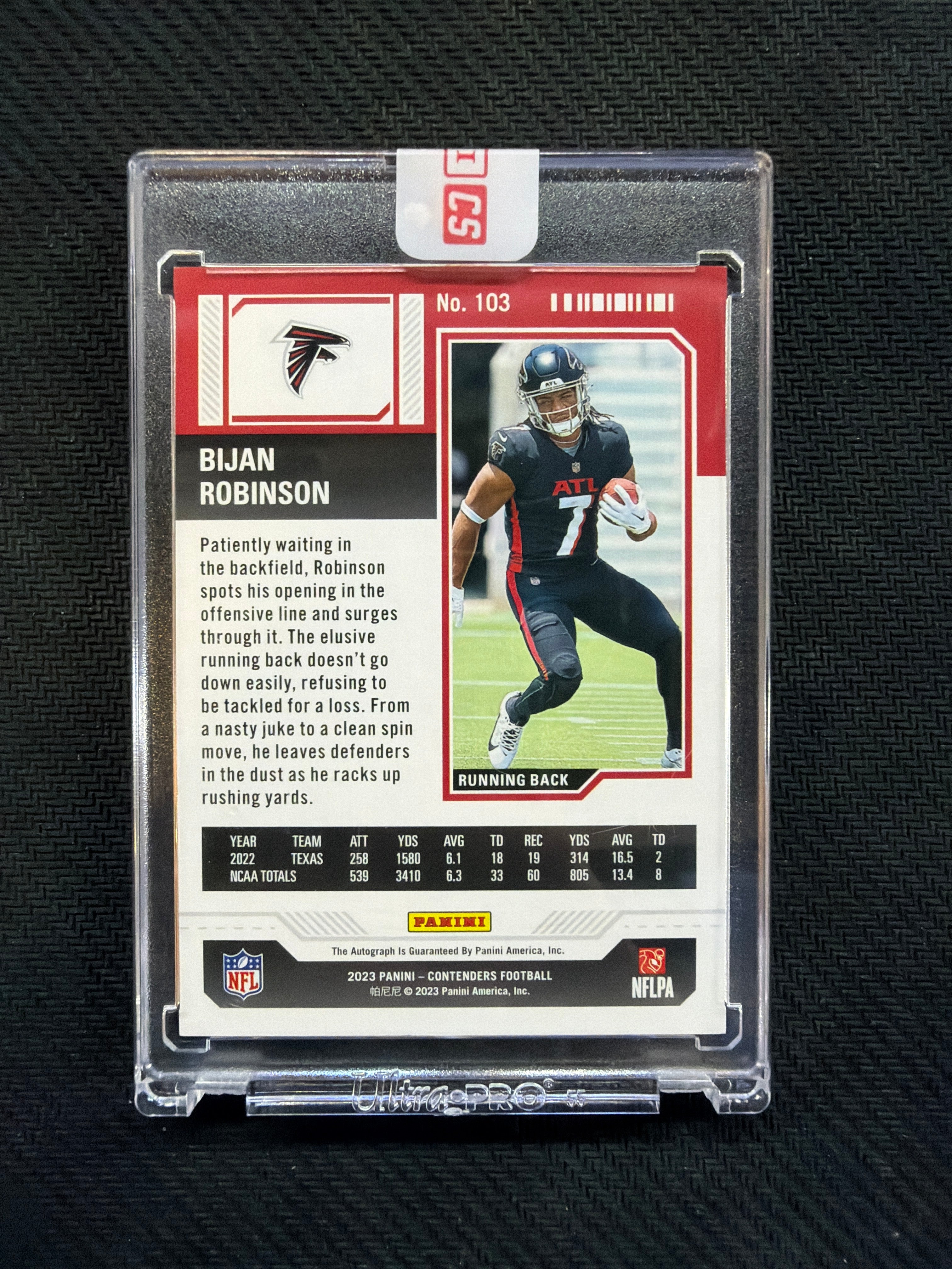 2023 Contenders Bijan Robinson Confrence Rookie Ticket Auto /75 Falcons