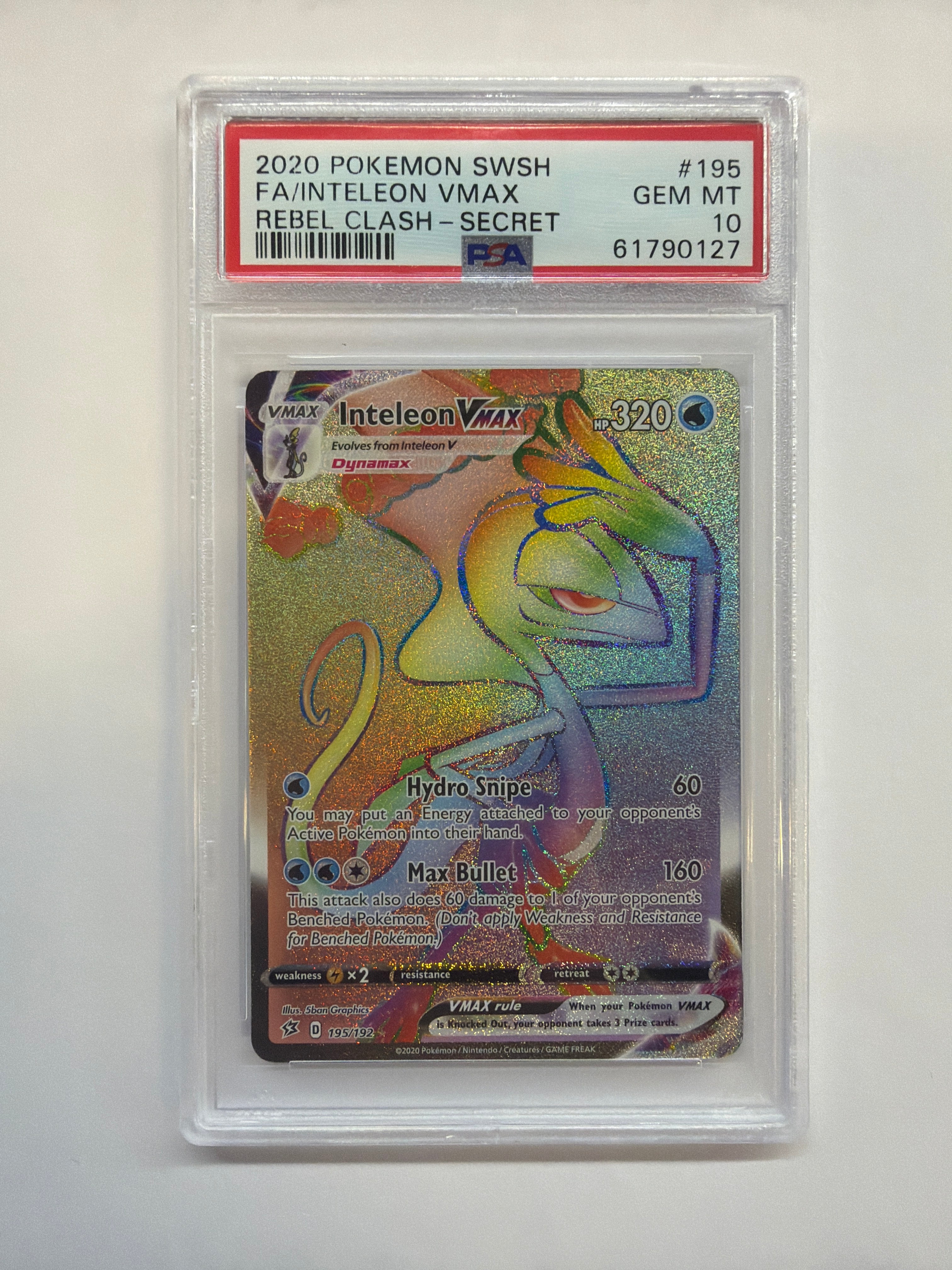 2020 Pokemon Rebel Clash Inteleon Vmax 195 PSA 10