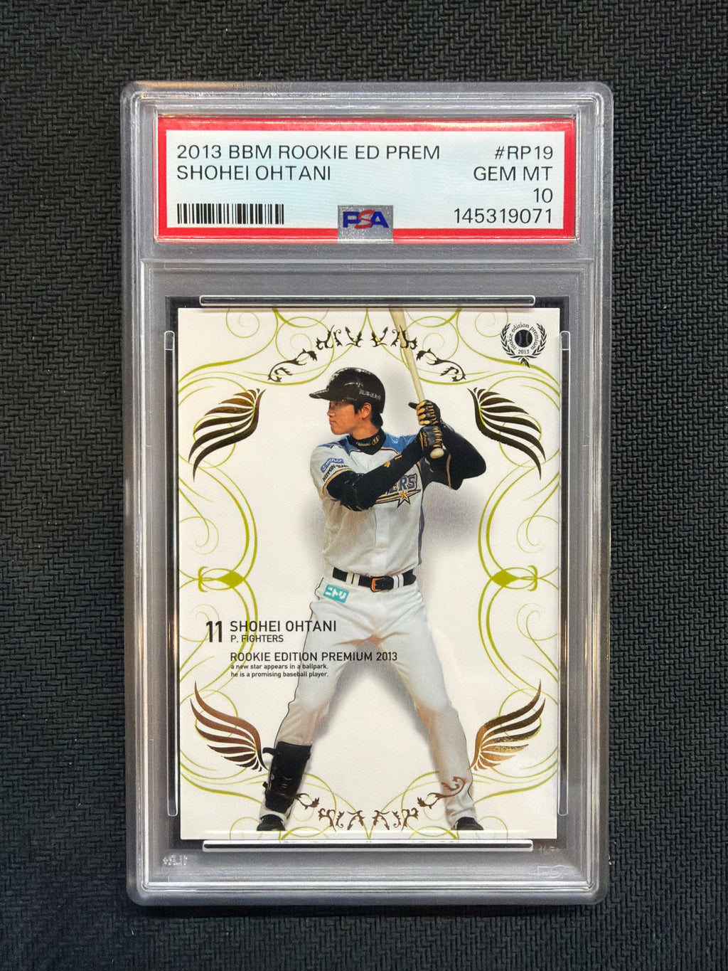 2013 BBM Rookie ED Premier Shohei Ohtani Rookie PSA 10 071