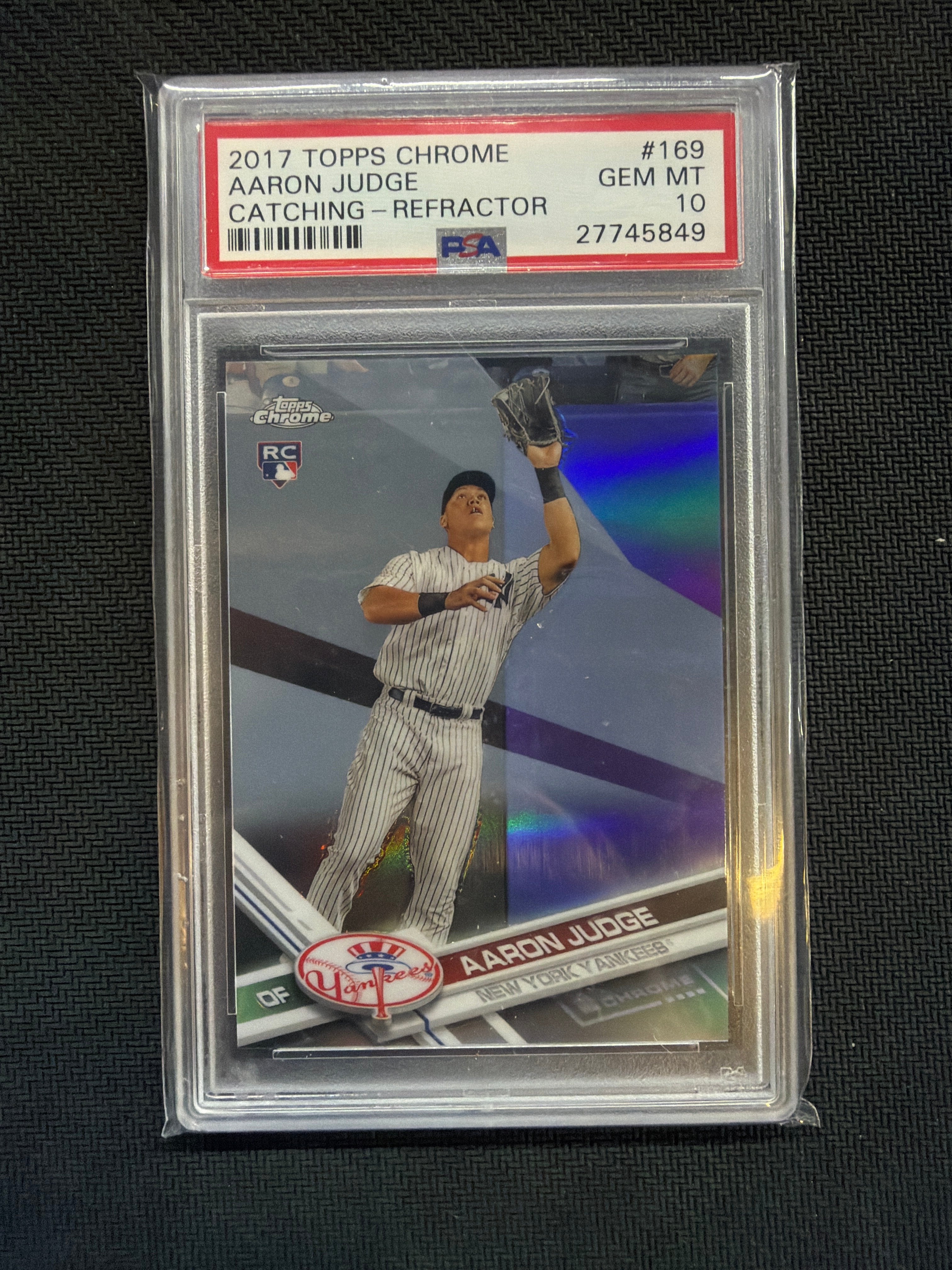 2017 Topps Chrome Aaron Judge Rookie #169 Refractor PSA 10 Yankees