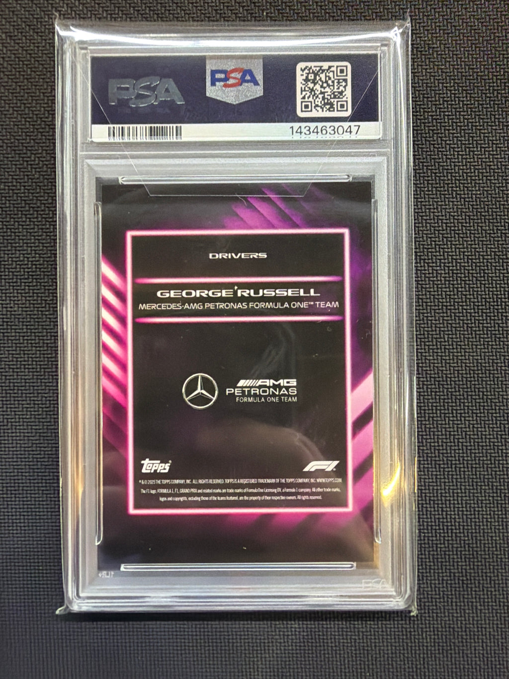 2025 Topps Lights Out George Russell Drivers Purple /50 PSA 9