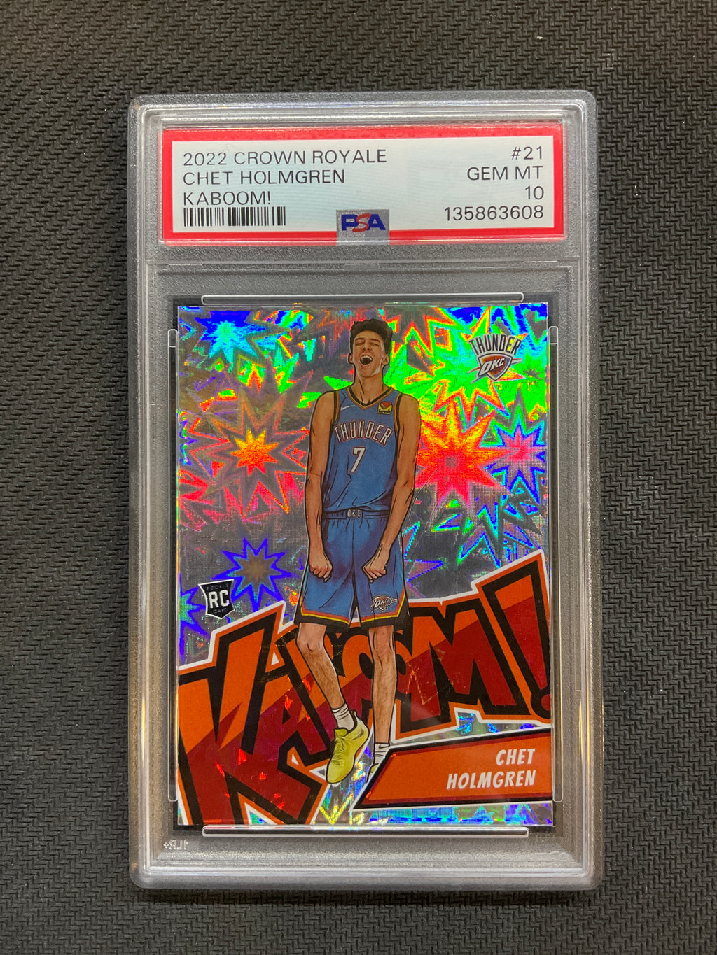 2022 Crown Royale Chet Holmgren Kaboom! PSA 10 Thunder