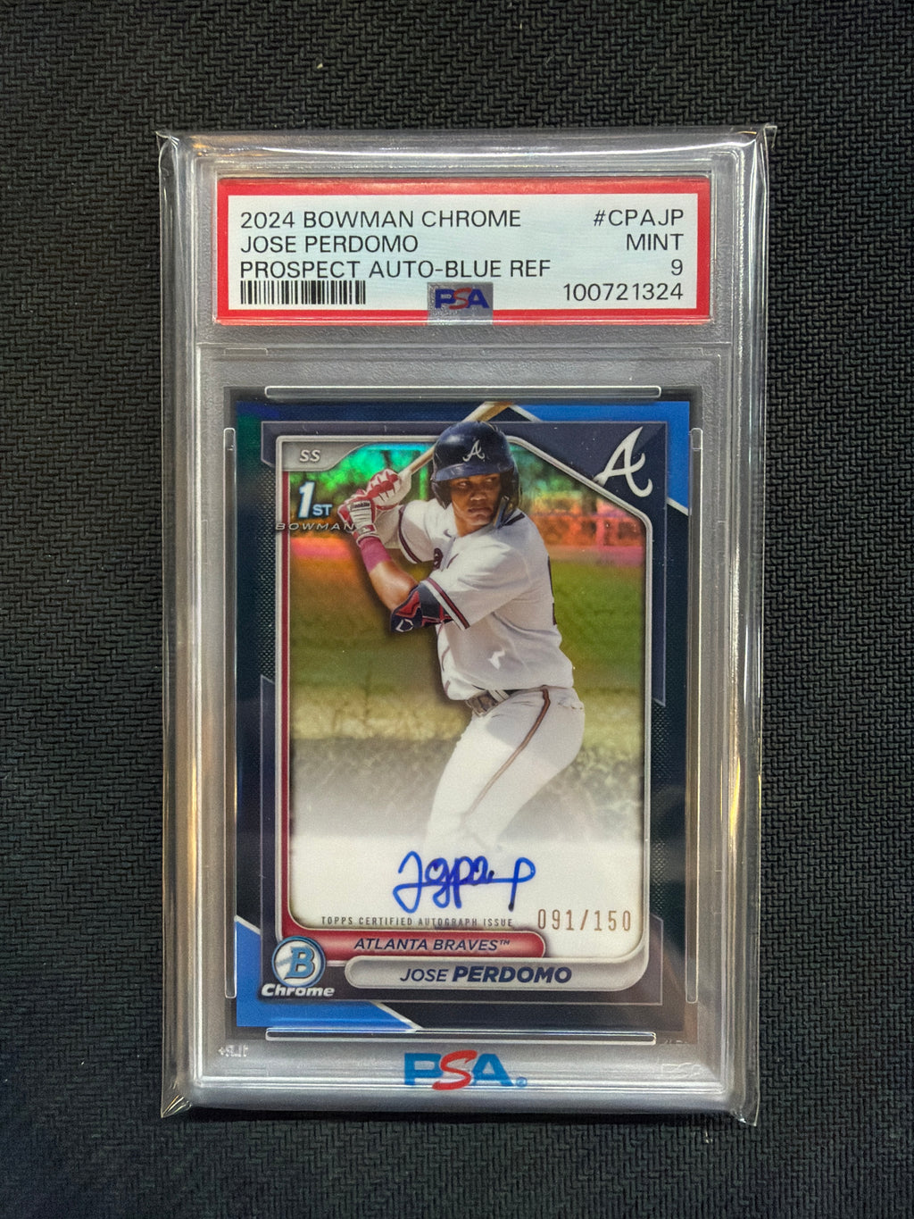 2024 Bowman Chrome Jose Perdomo 1st Auto Blue /150 PSA 9