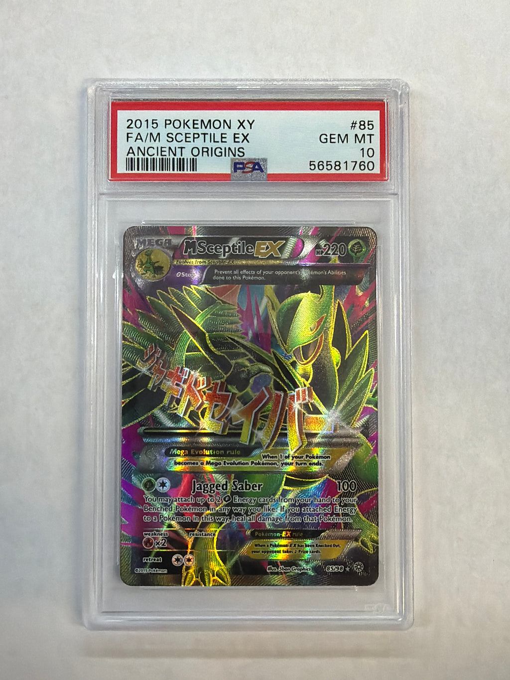 2015 Pokemon Ancient Origins M Sceptile EX 85 PSA 10
