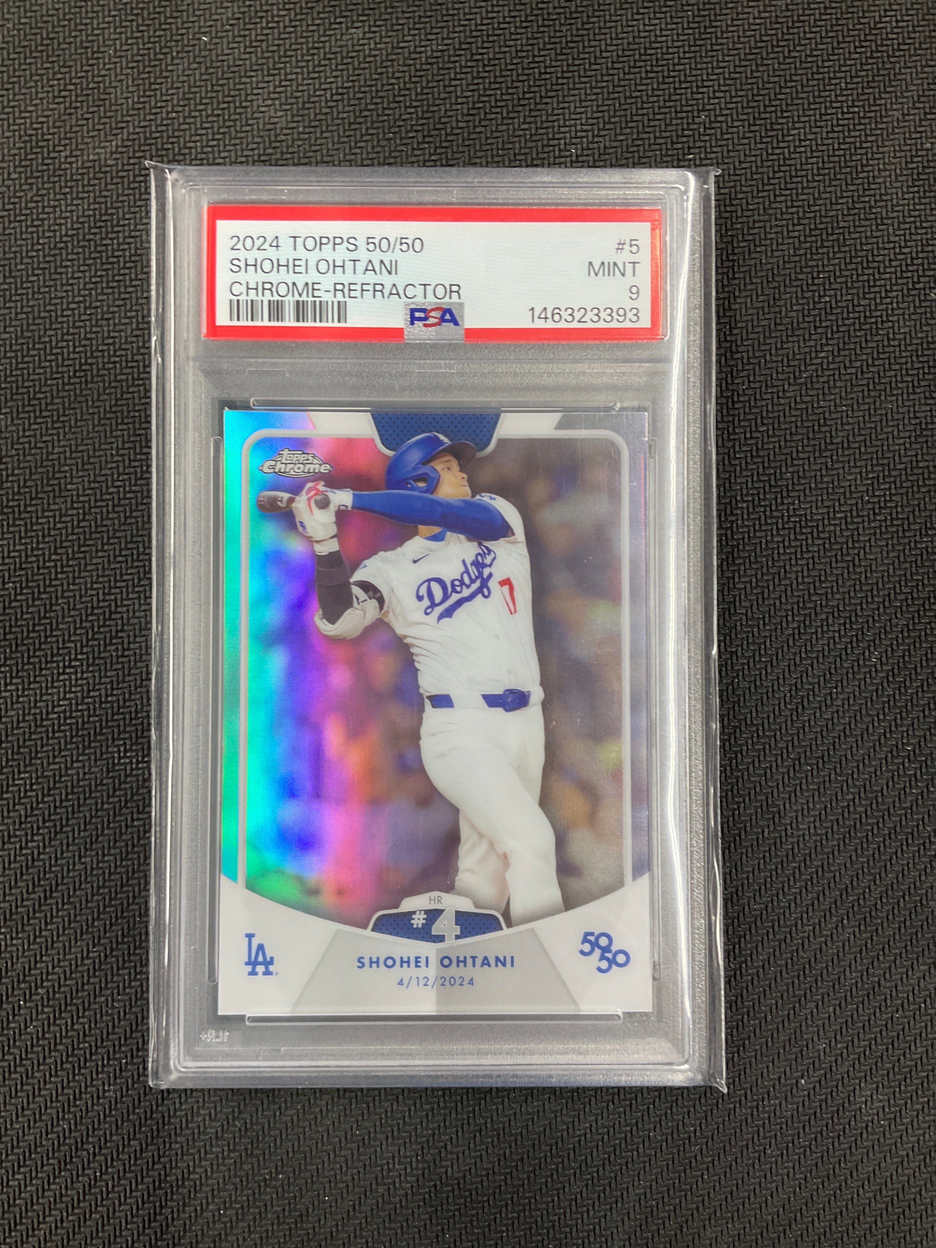 2024 Topps 50/50 Shohei Ohtani Chrome Refractor #5 PSA 9 Dodgers