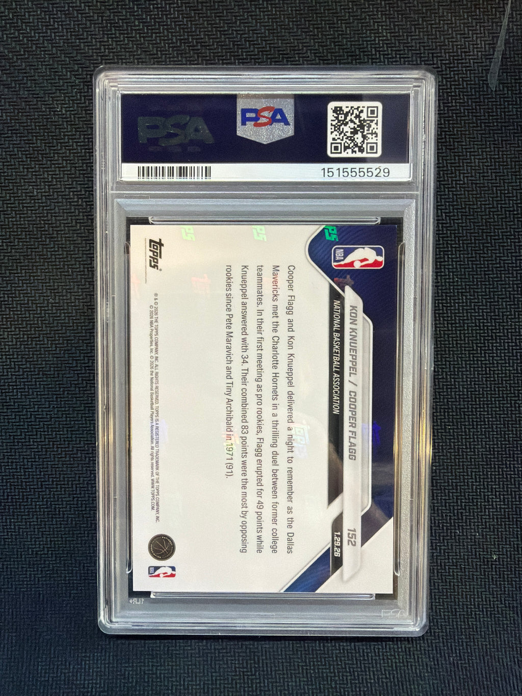 2025 Topps Now Cooper Flagg Kon Knueppel Rookie PSA 10 529