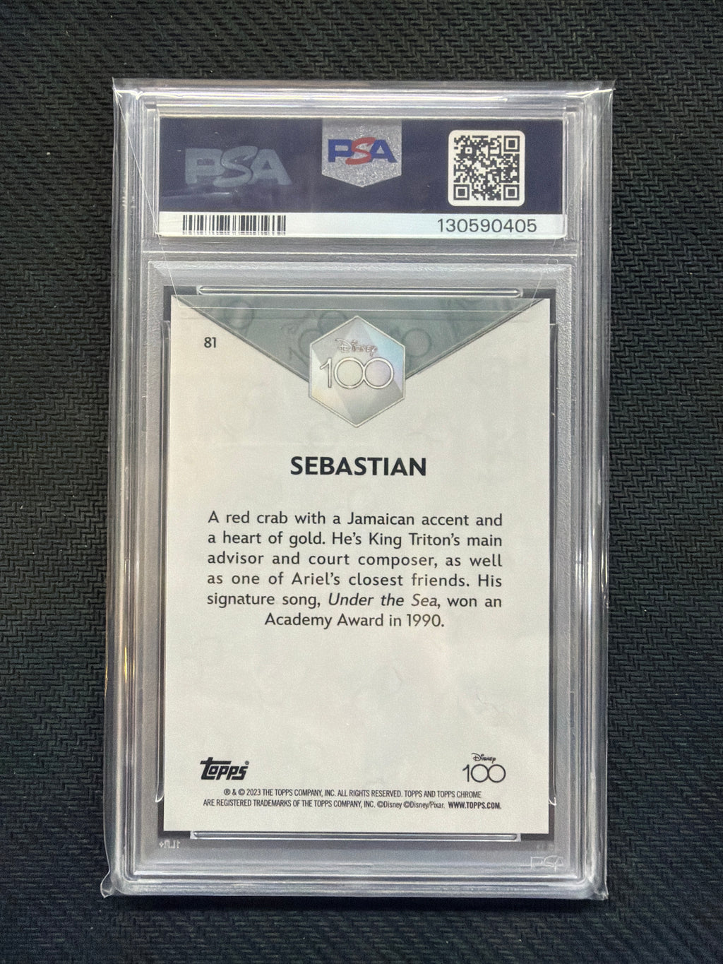 2023 Topps Chrome Disney 100 Sebastain #81 PSA 9 405