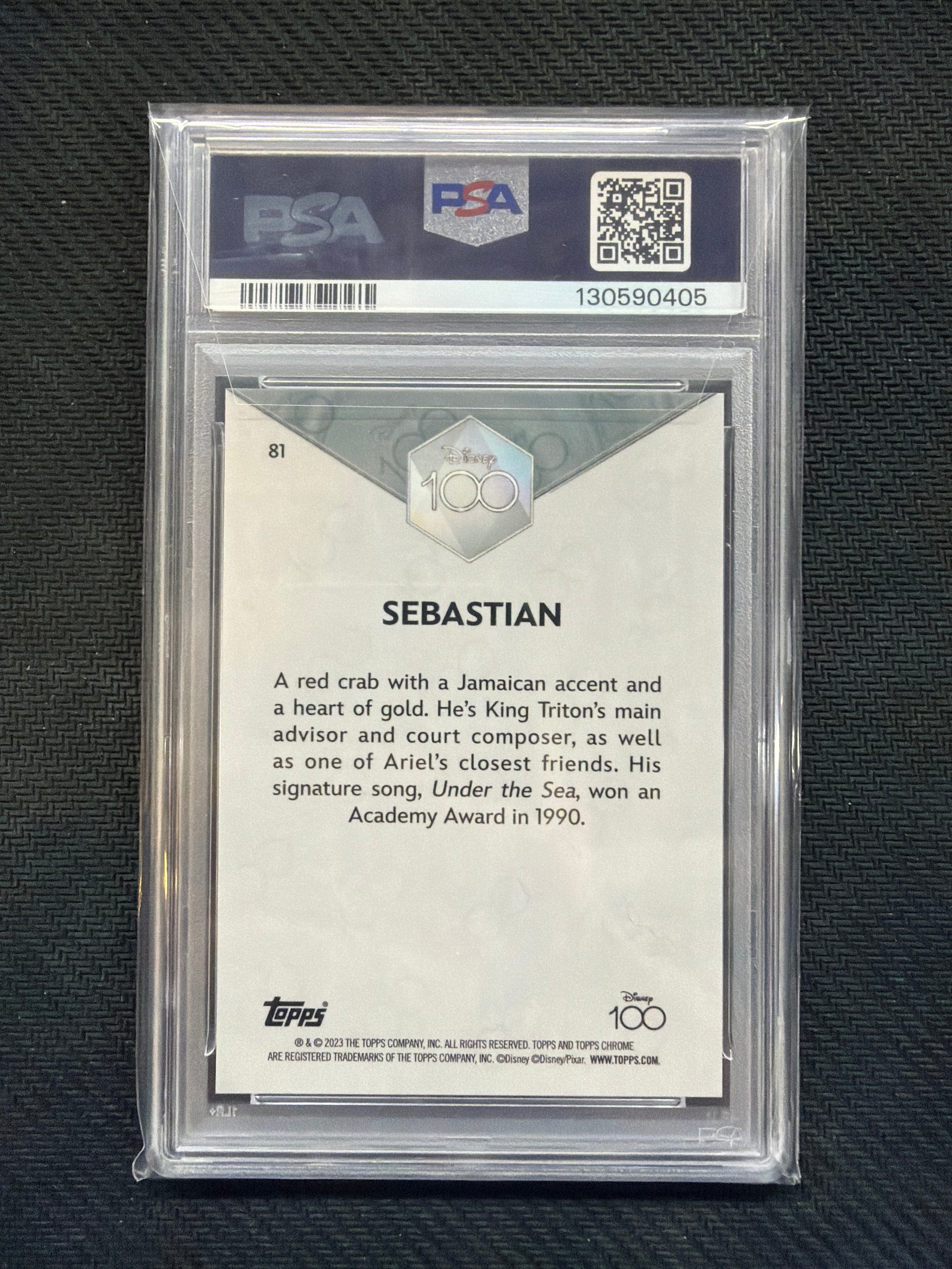2023 Topps Chrome Disney 100 Sebastain #81 PSA 9 405