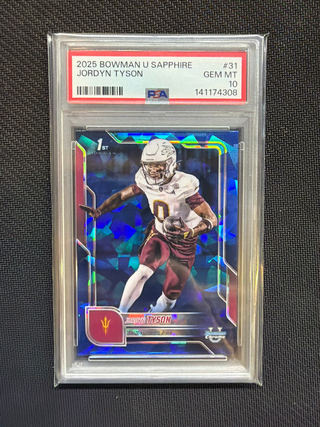 2025 Bowman U Sapphire Jordyn Tyson Rookie PSA 10 Arizona State