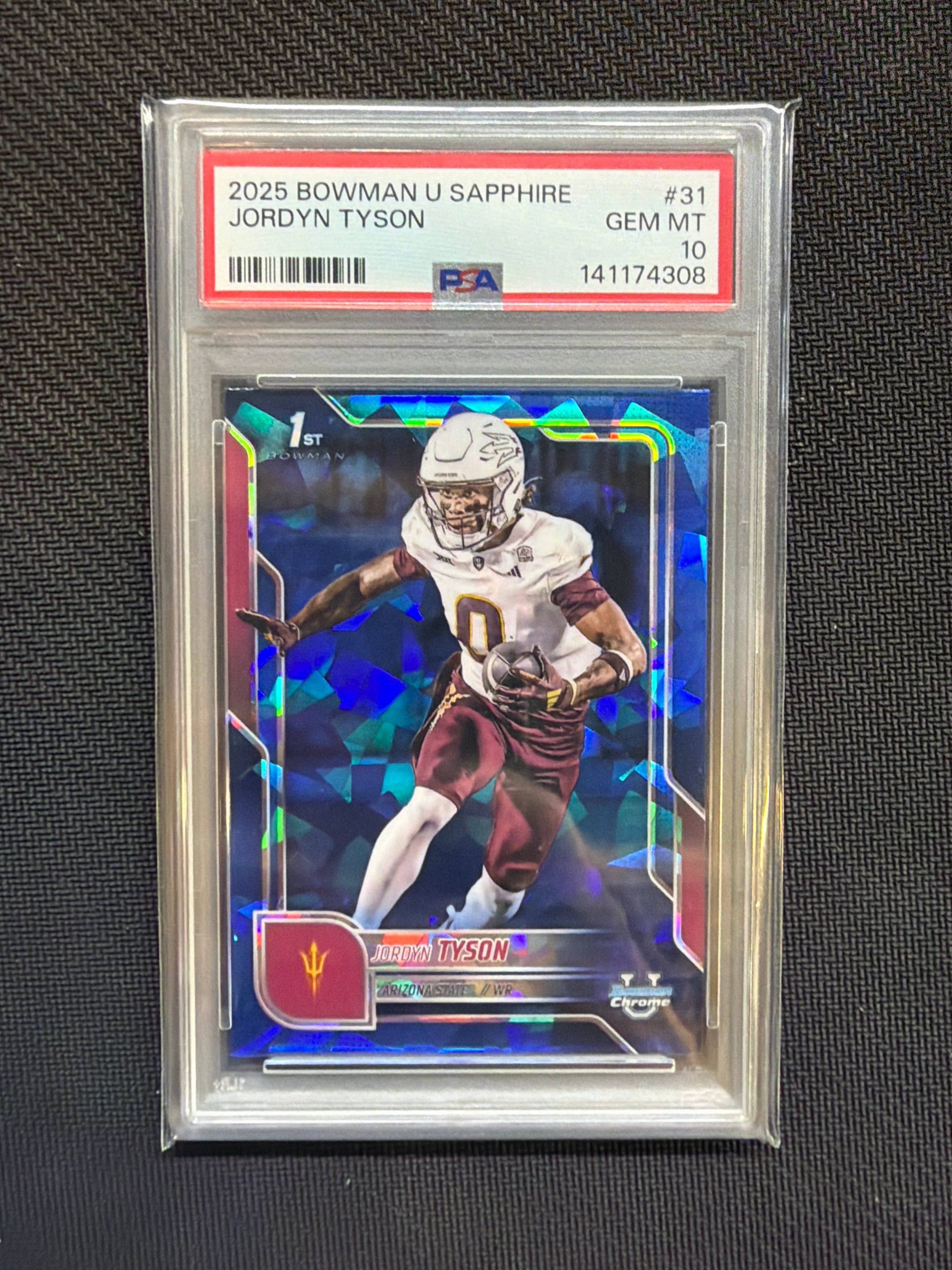 2025 Bowman U Sapphire Jordyn Tyson Rookie PSA 10 Arizona State