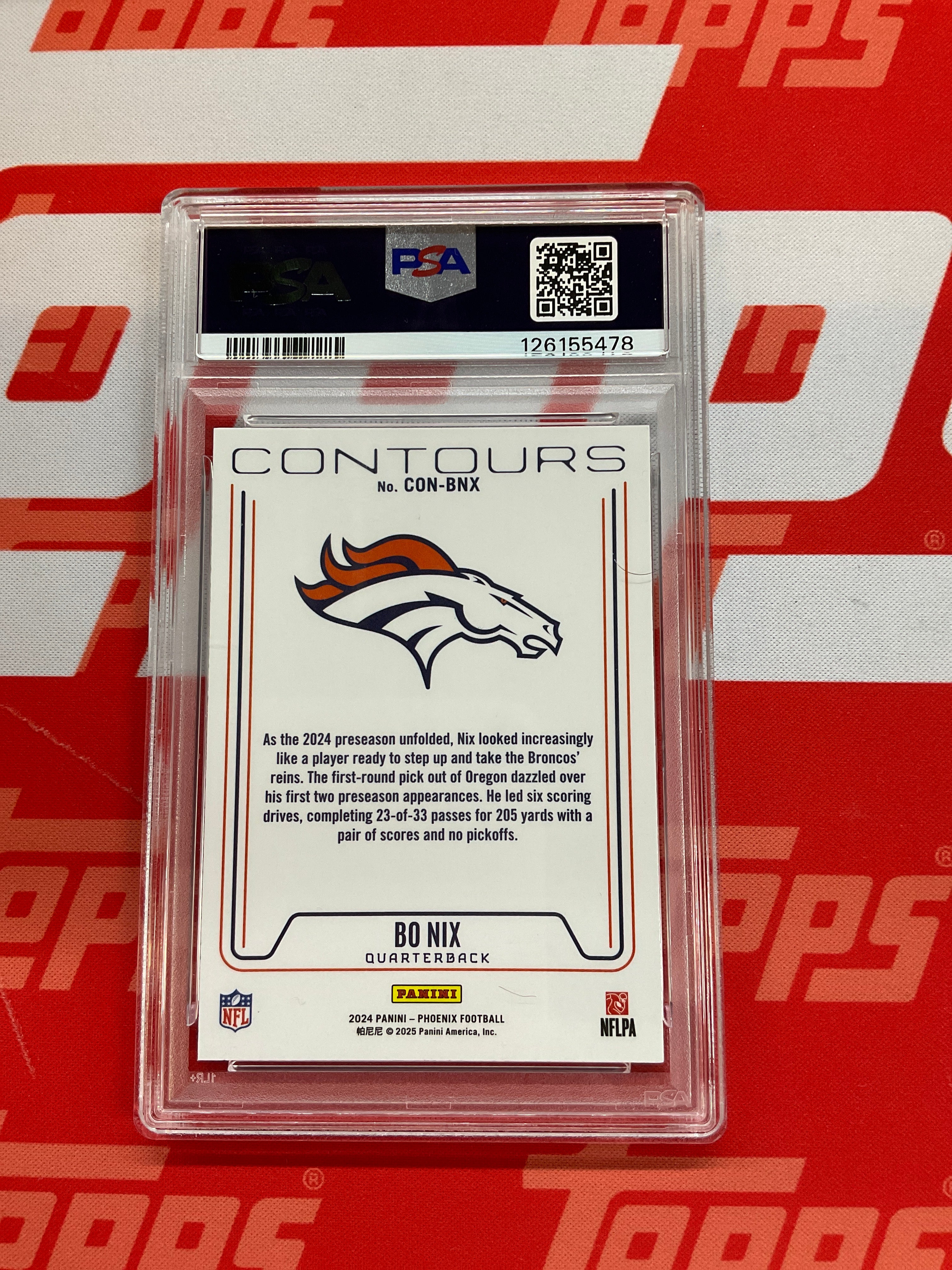 2024 Phoenix Bo Nix Rookie Contours PSA 8 Rookie