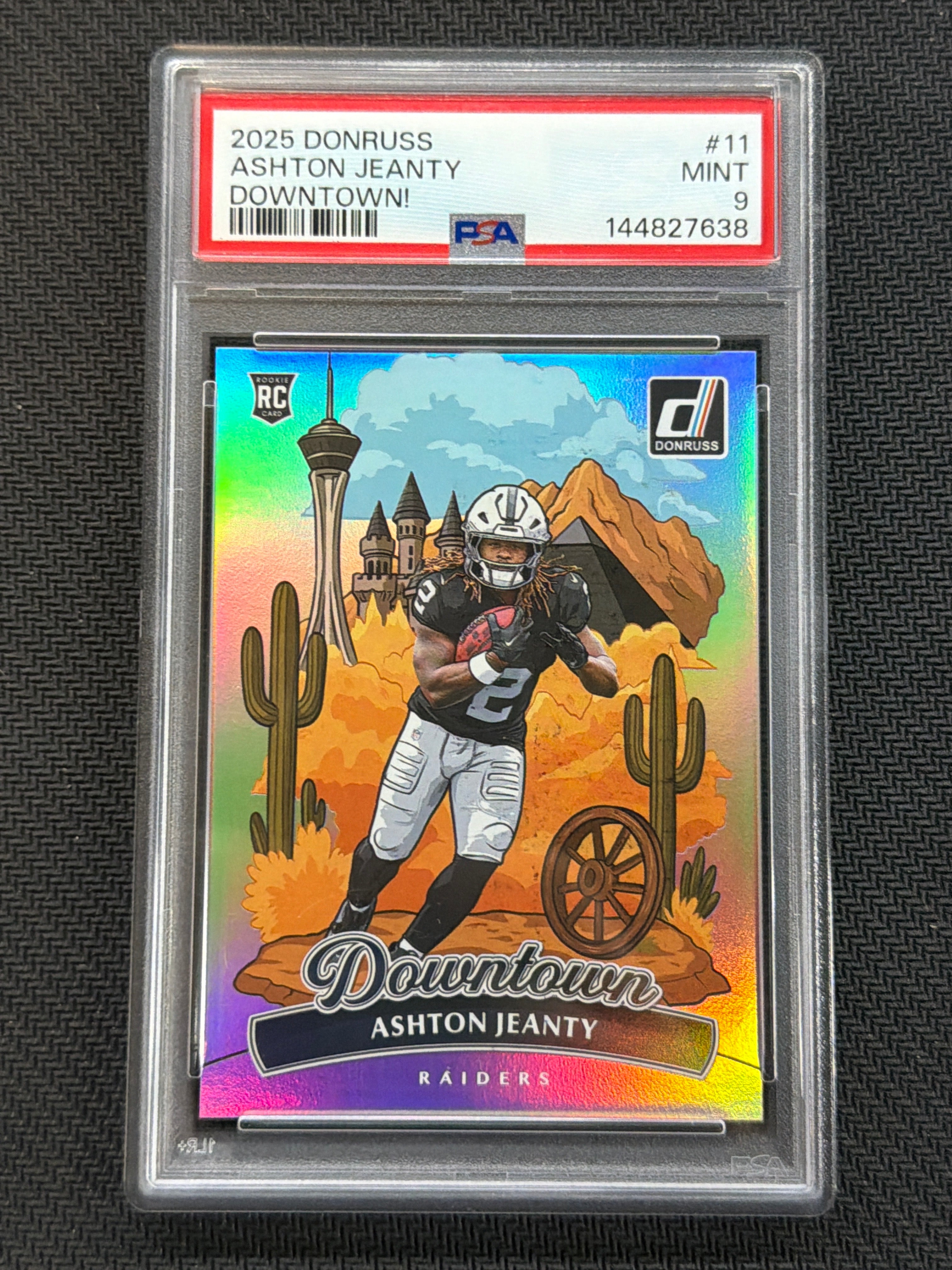 2025 Donruss Ashton Jeanty Rookie Downtown! #11 PSA 9 Raiders 638