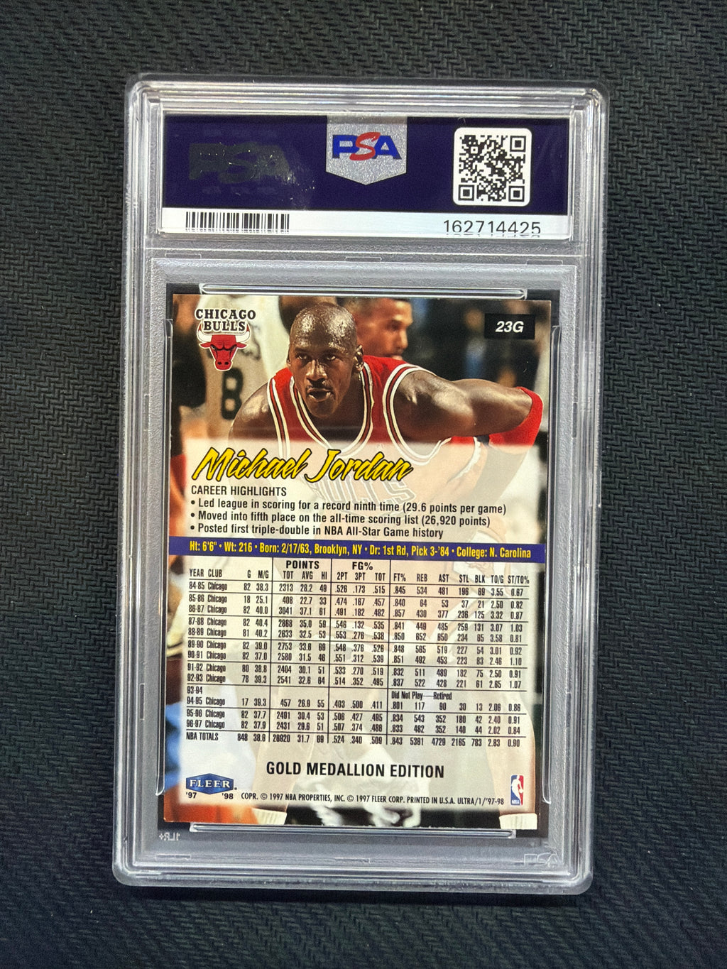 1997 Ultra Gold Medallion Michael Jordan #23G PSA 8 425