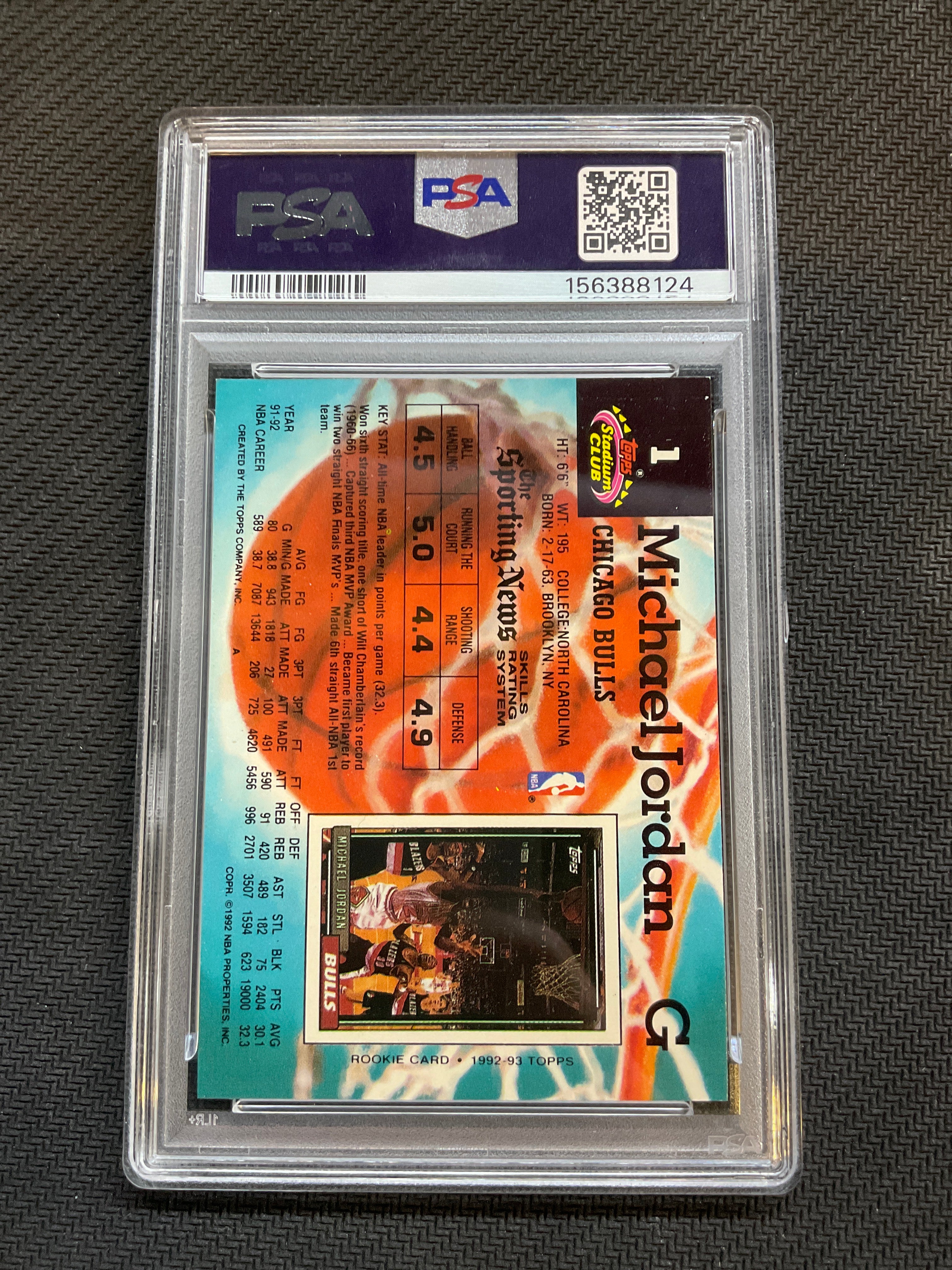 1992 Stadium Club Michael Jordan Members Only PSA 8 Bulls