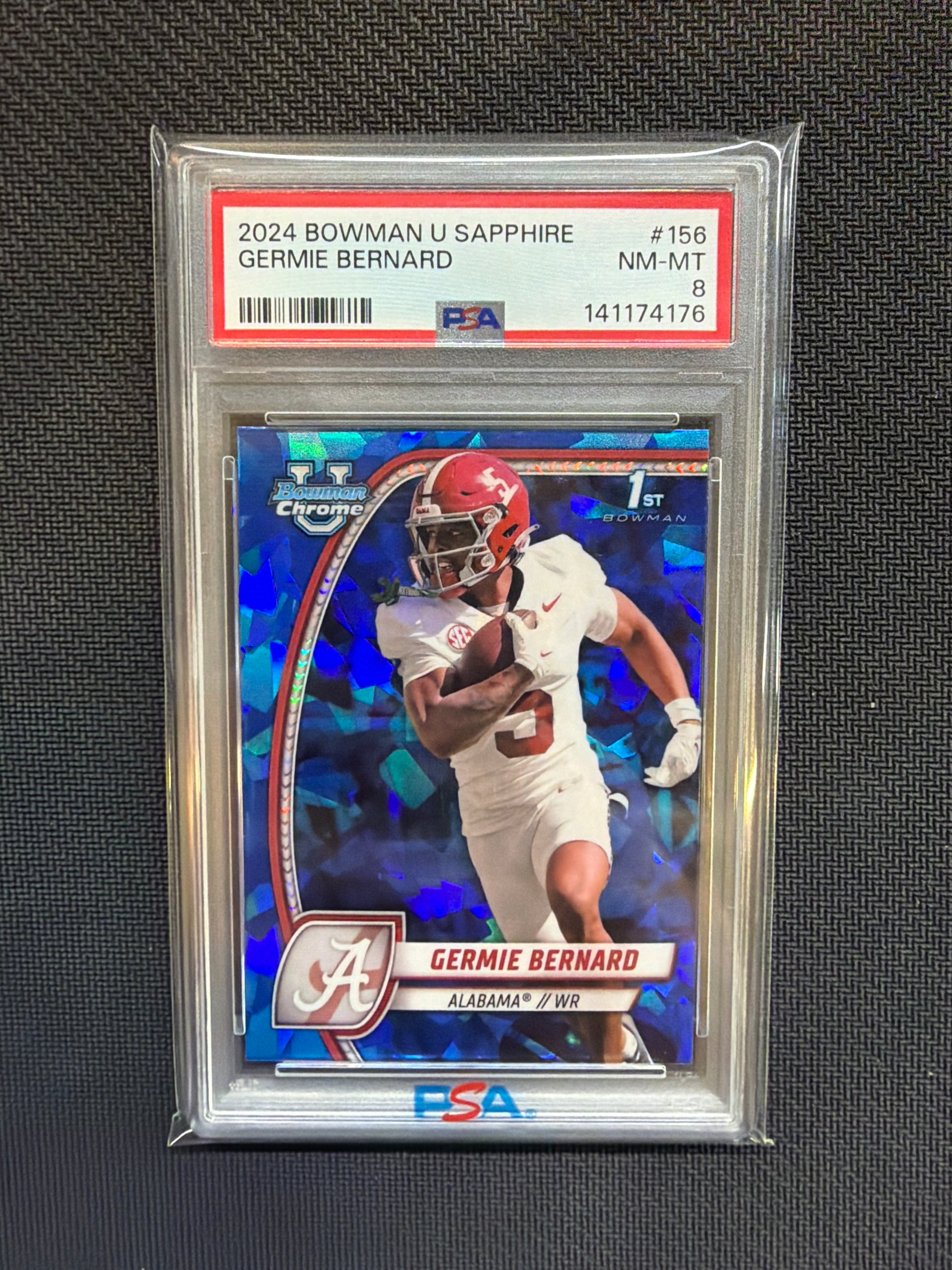 2024 Bowman U Sapphire Germie Bernard Rookie PSA 8 Alabama