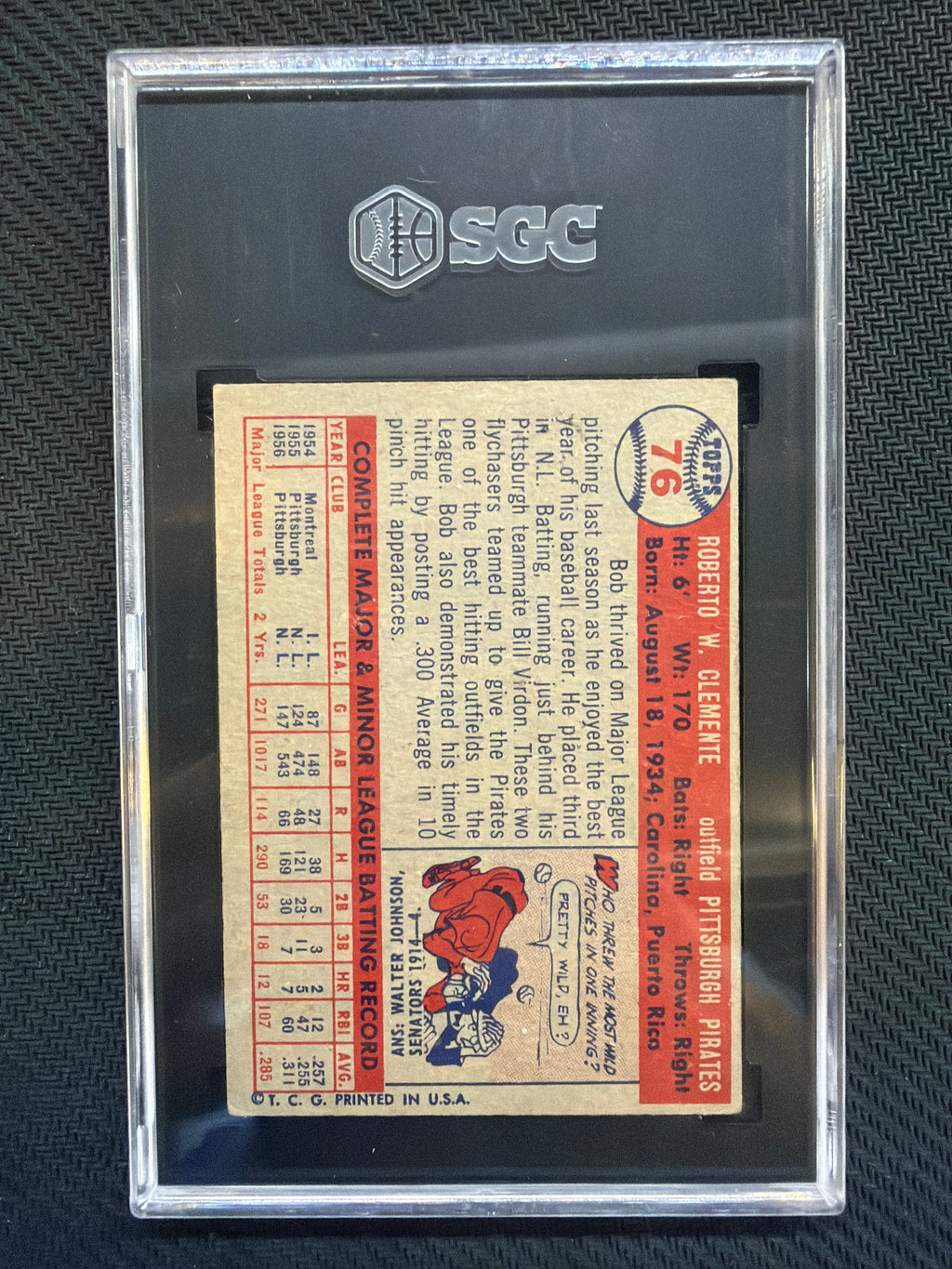 1957 Topps Roberto Clemente #76 SGC 3.5 Pirates