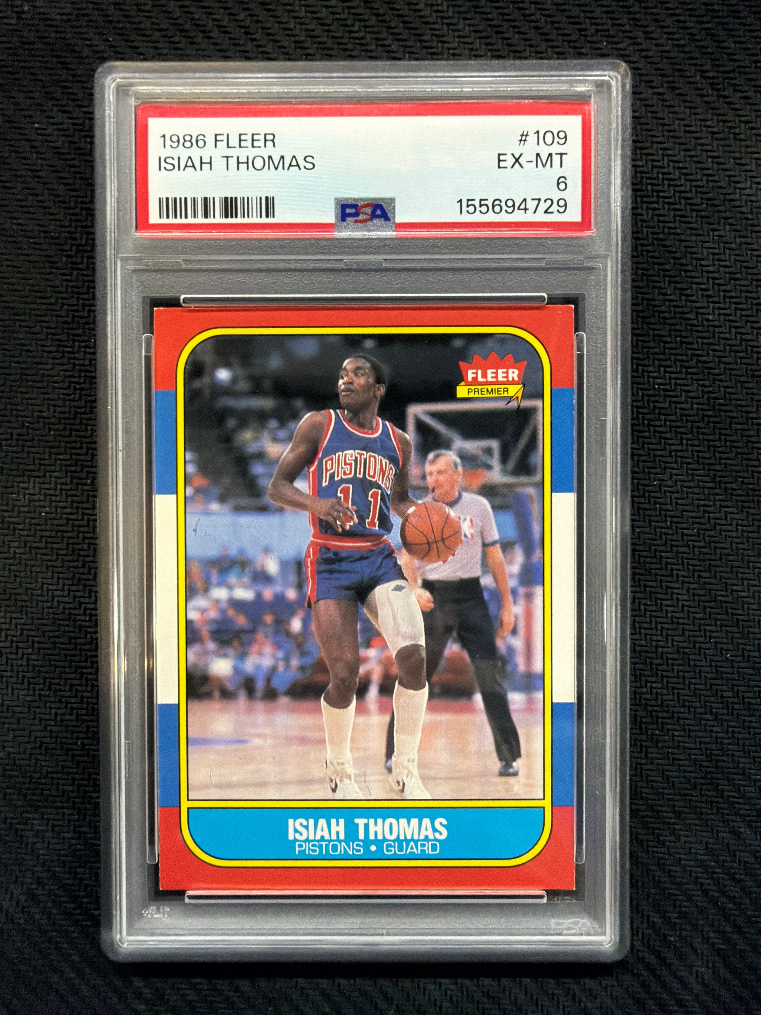 1986 Fleer Isah Thomas #109 PSA 6 Pistons