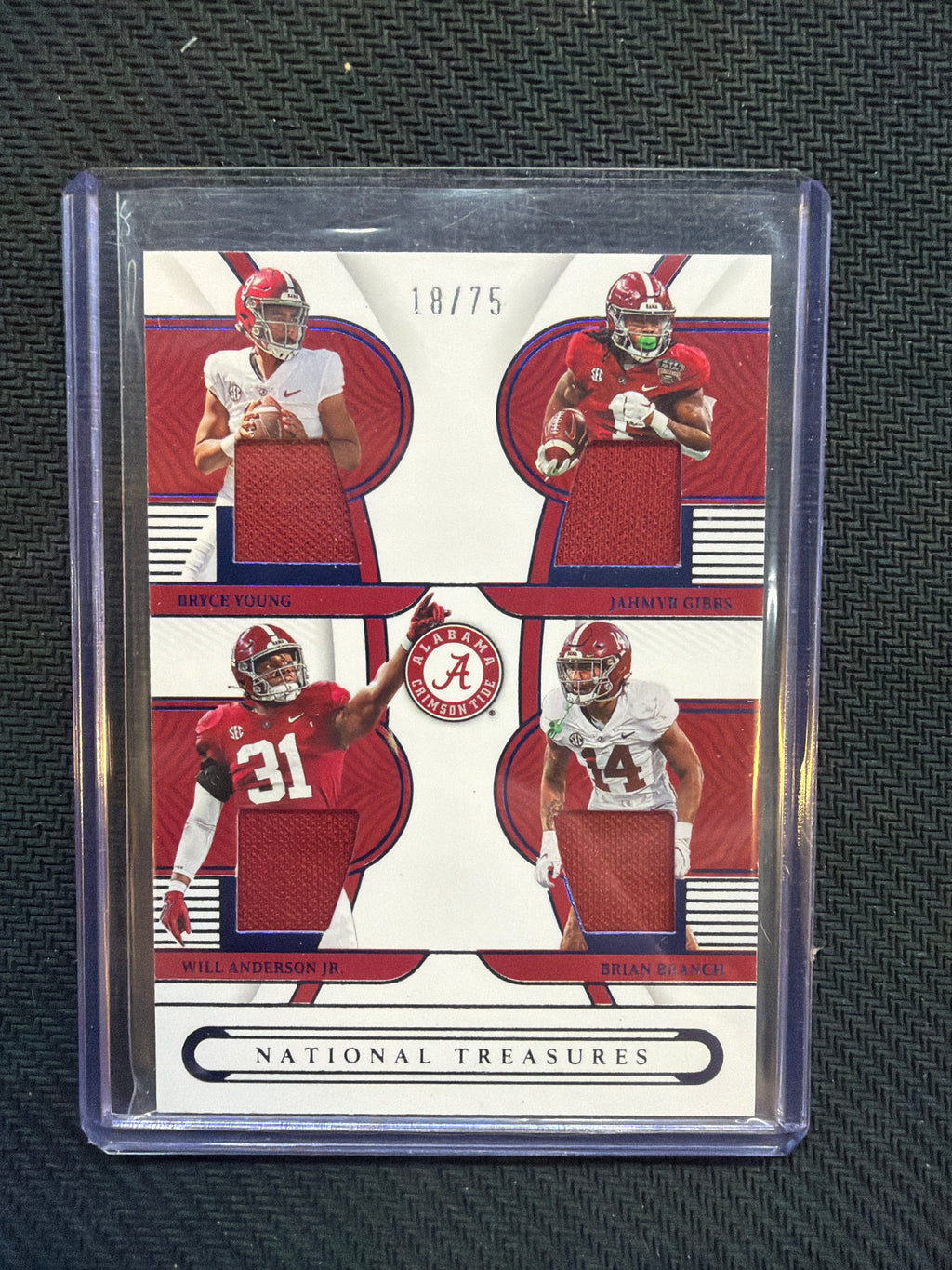 2023 Panini National Treasures Young/Gibbs/Anderson/Branch Alabama Quad Patch /75