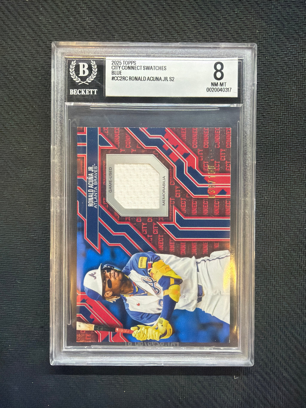 2025 Topps Ronald Acuna Jr City Connect Swatches Blue /150 BGS 8 Braves