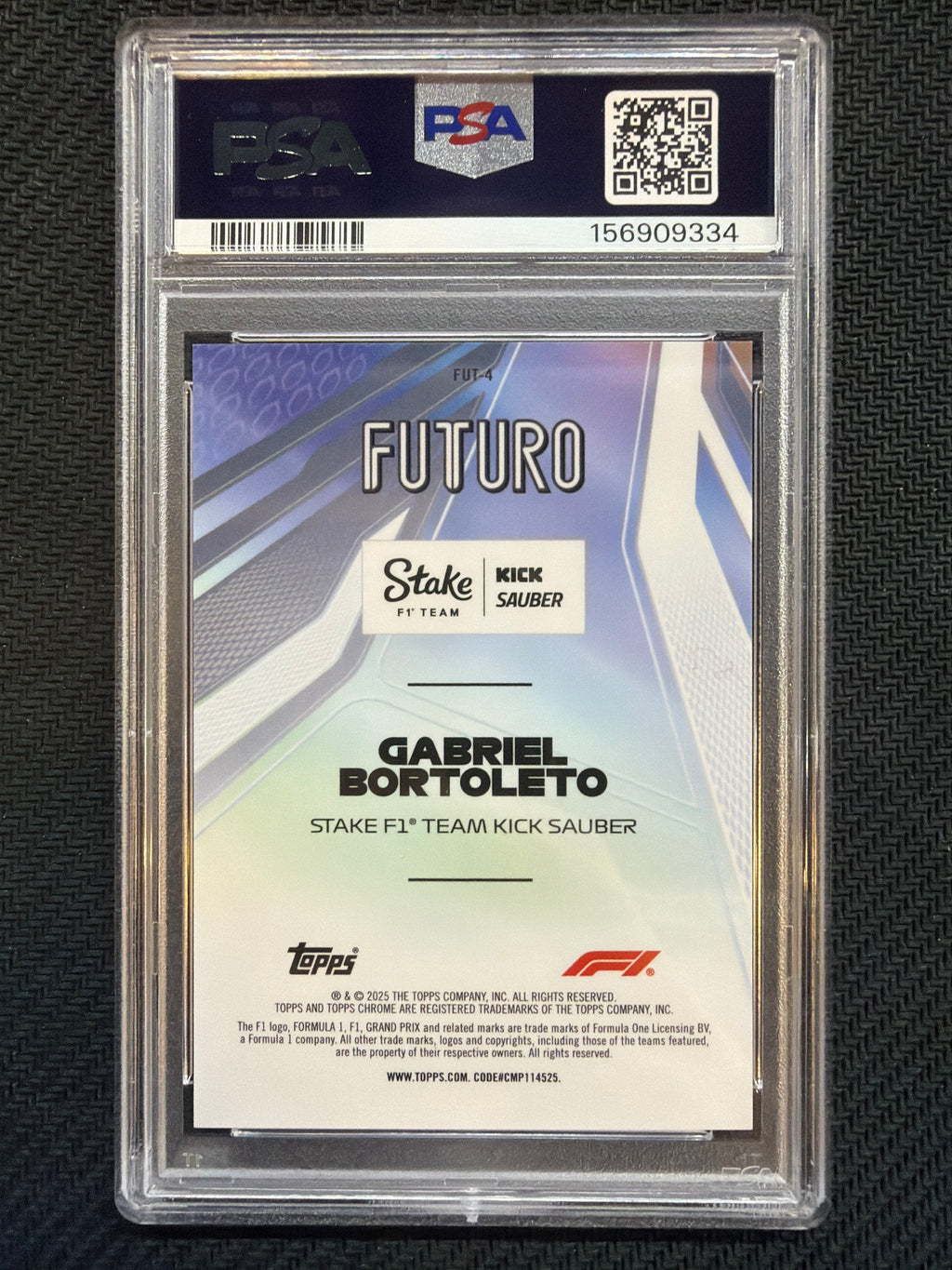 2025 Topps Chrome F1 Gabriel Bortoleto Futuro #FUT-4 PSA 10
