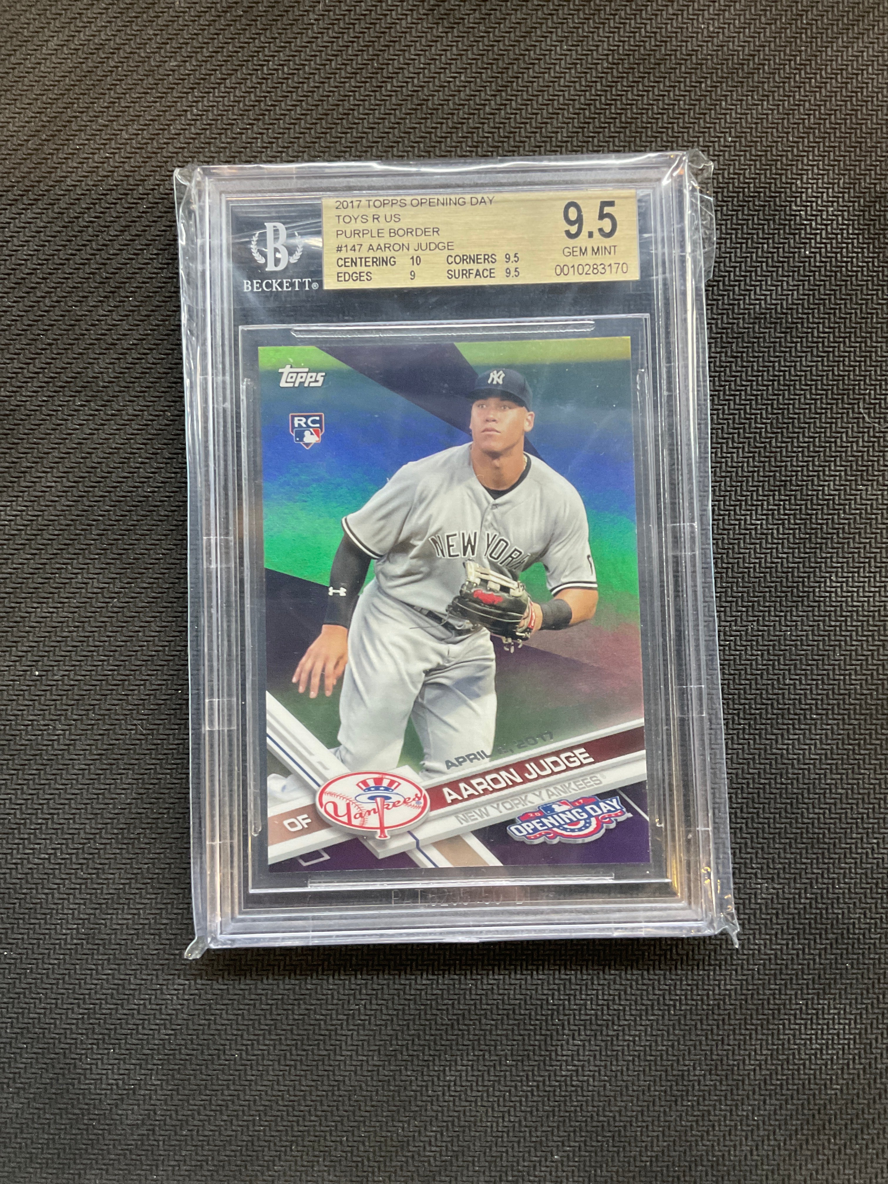 2017 Topps Opening Day Aaron Judge Toys R US Rookie Purple Border BGS 9.5 Yankees
