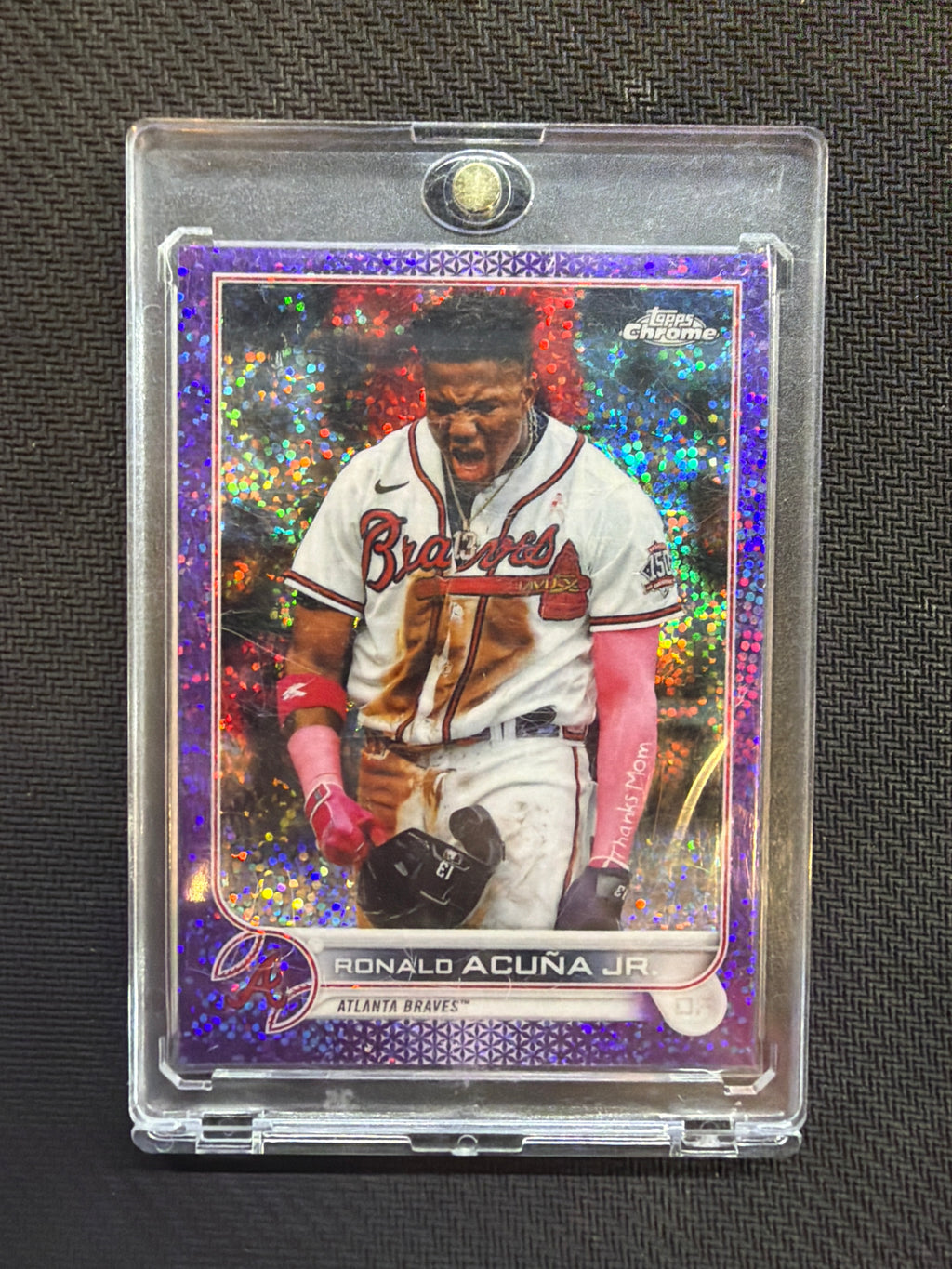 2022 Topps Chrome Ronald Acuna Jr Purple Speckle /299 Braves