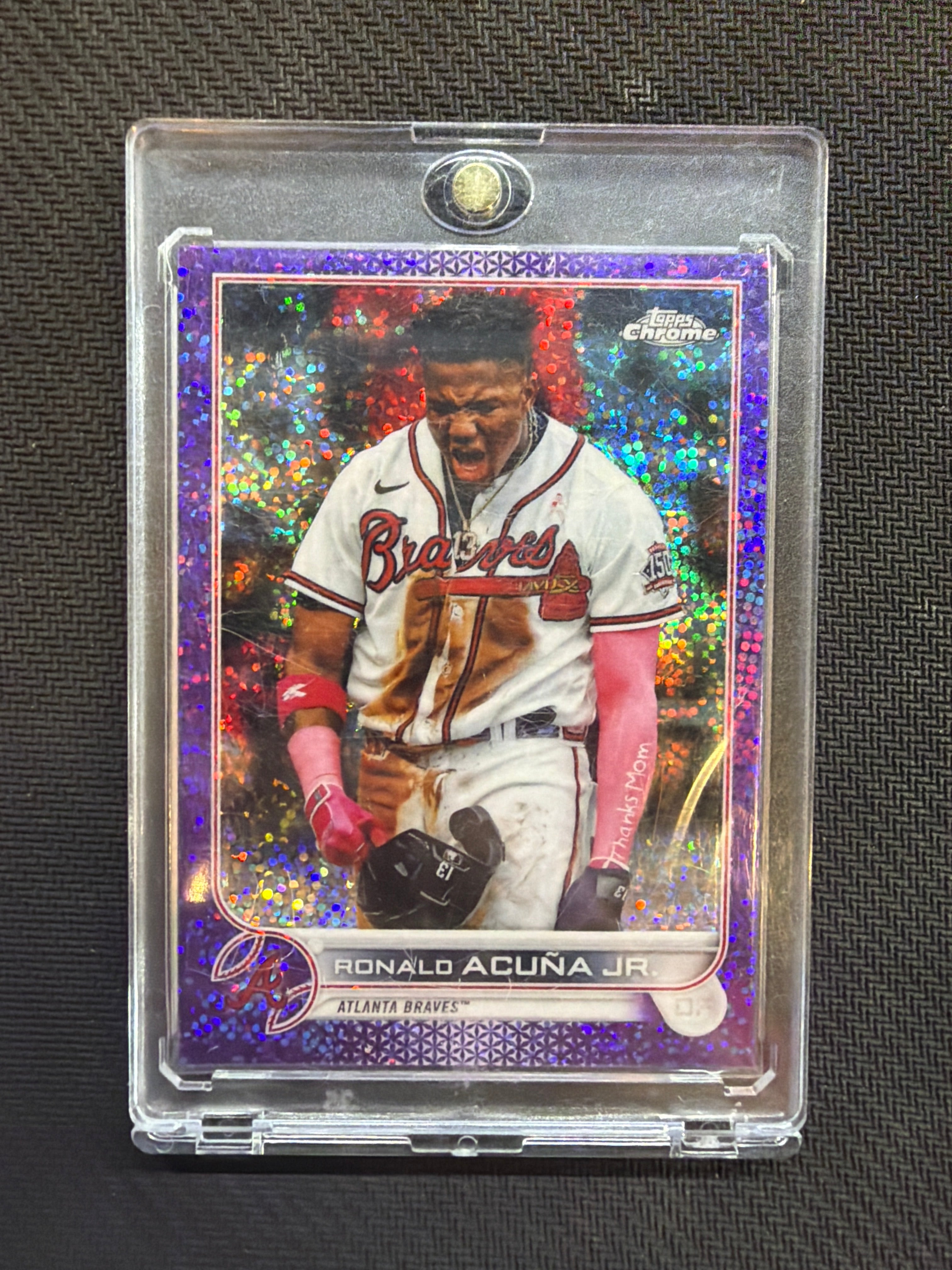 2022 Topps Chrome Ronald Acuna Jr Purple Speckle /299 Braves