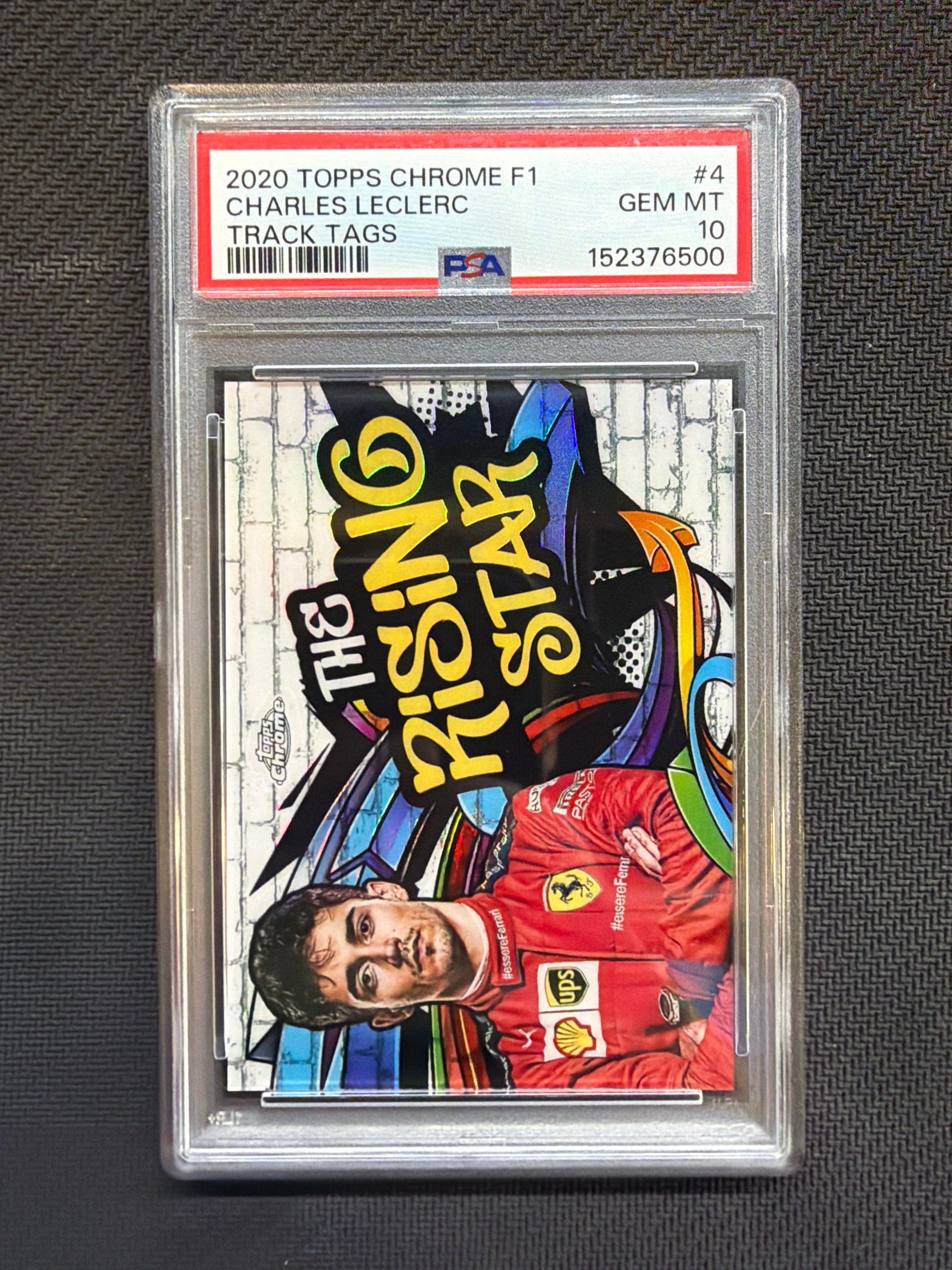 2020 Topps Chrome F1 Charles Leclerc Track Tags #4 PSA 10 Ferrari 500
