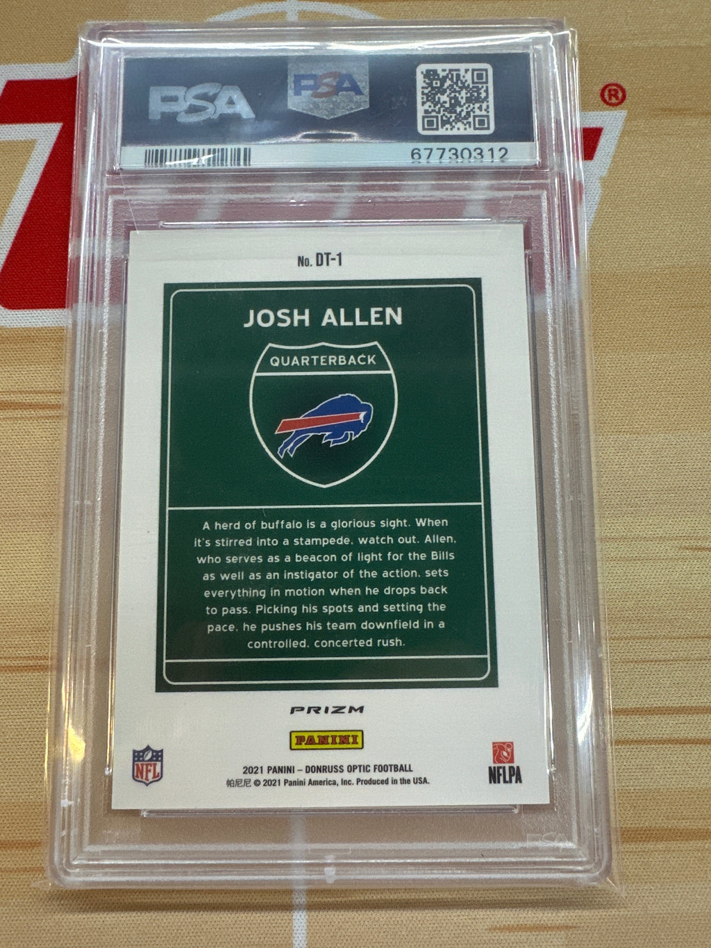 2021 Donruss Optic Josh Allen Downtown! PSA 10 Bills
