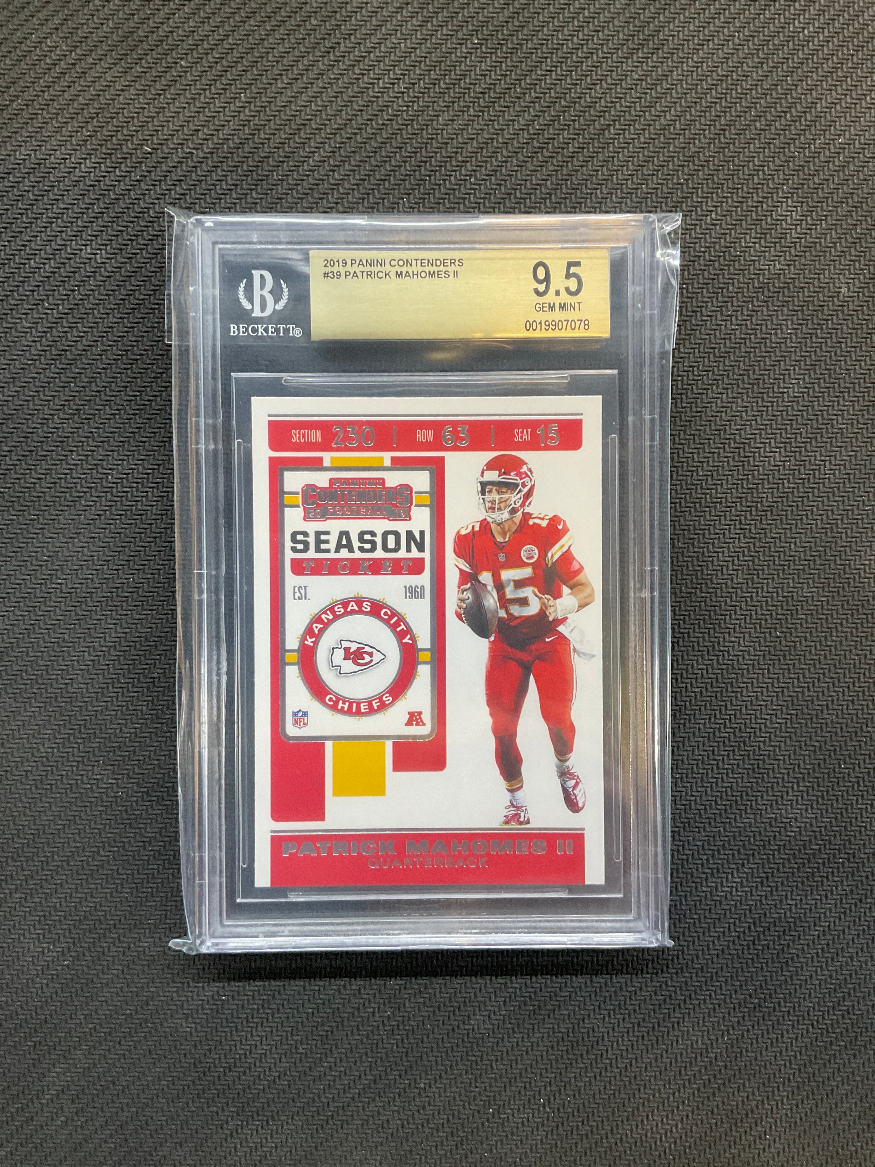 2019 Panini Contenders Patrick Mahomes II #39 BGS 9.5 Cheifs