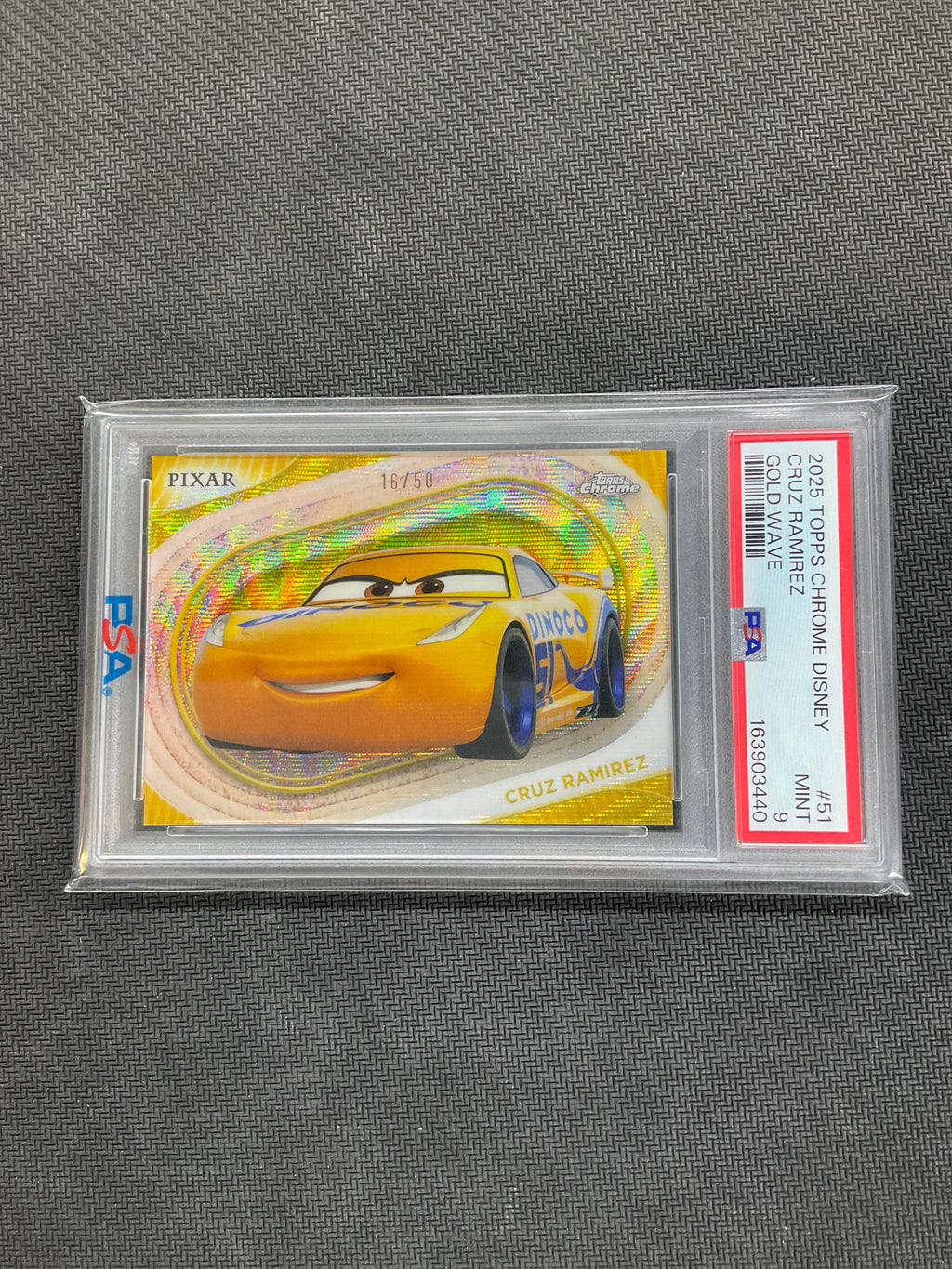 2025 Topps Chrome Disney Cruz Ramirez Gold Wave /50 #51 PSA 9