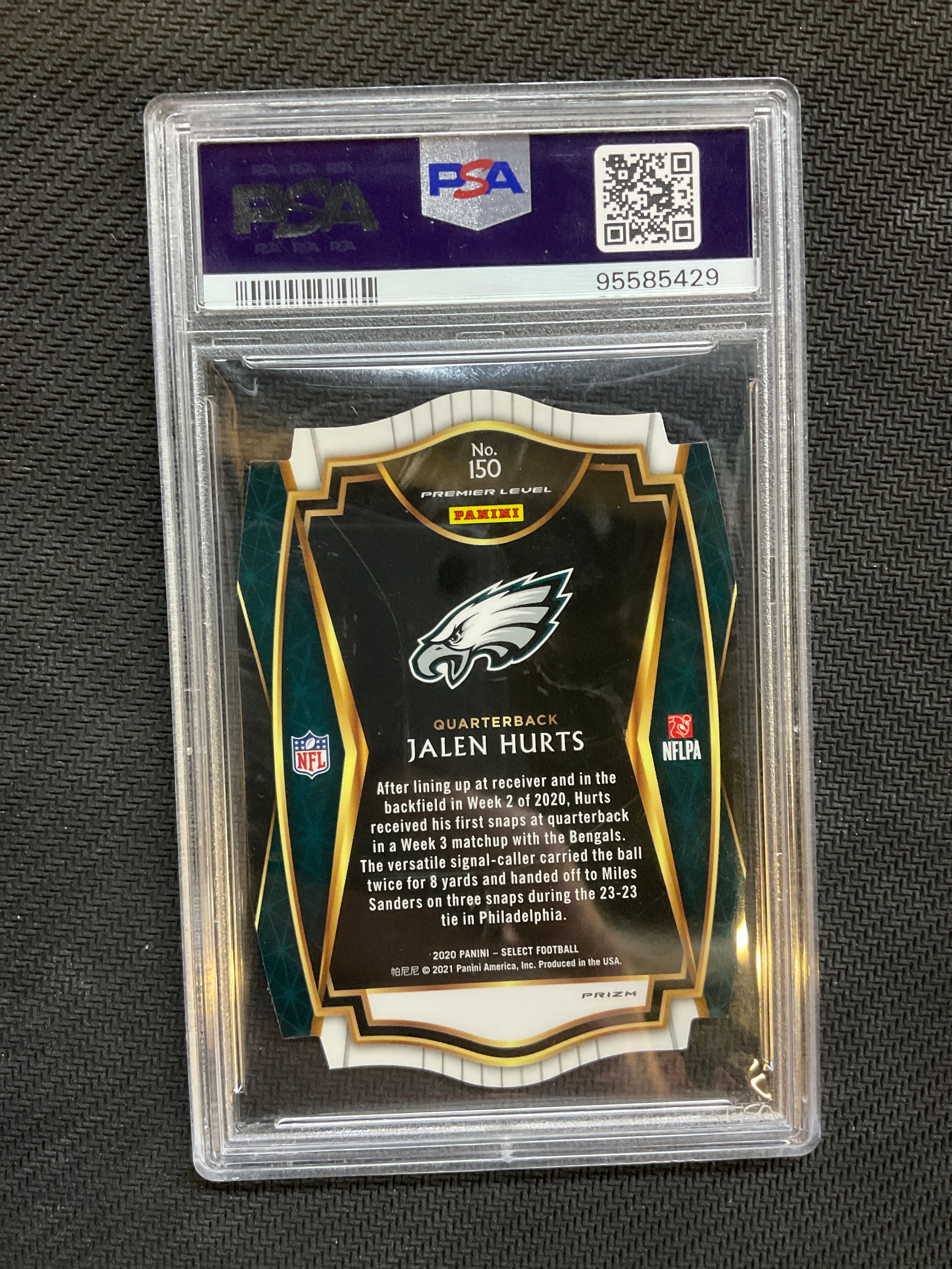 2020 Select Jalen Hurts Die Cut Tri Color Prizm PSA 10 Eagles
