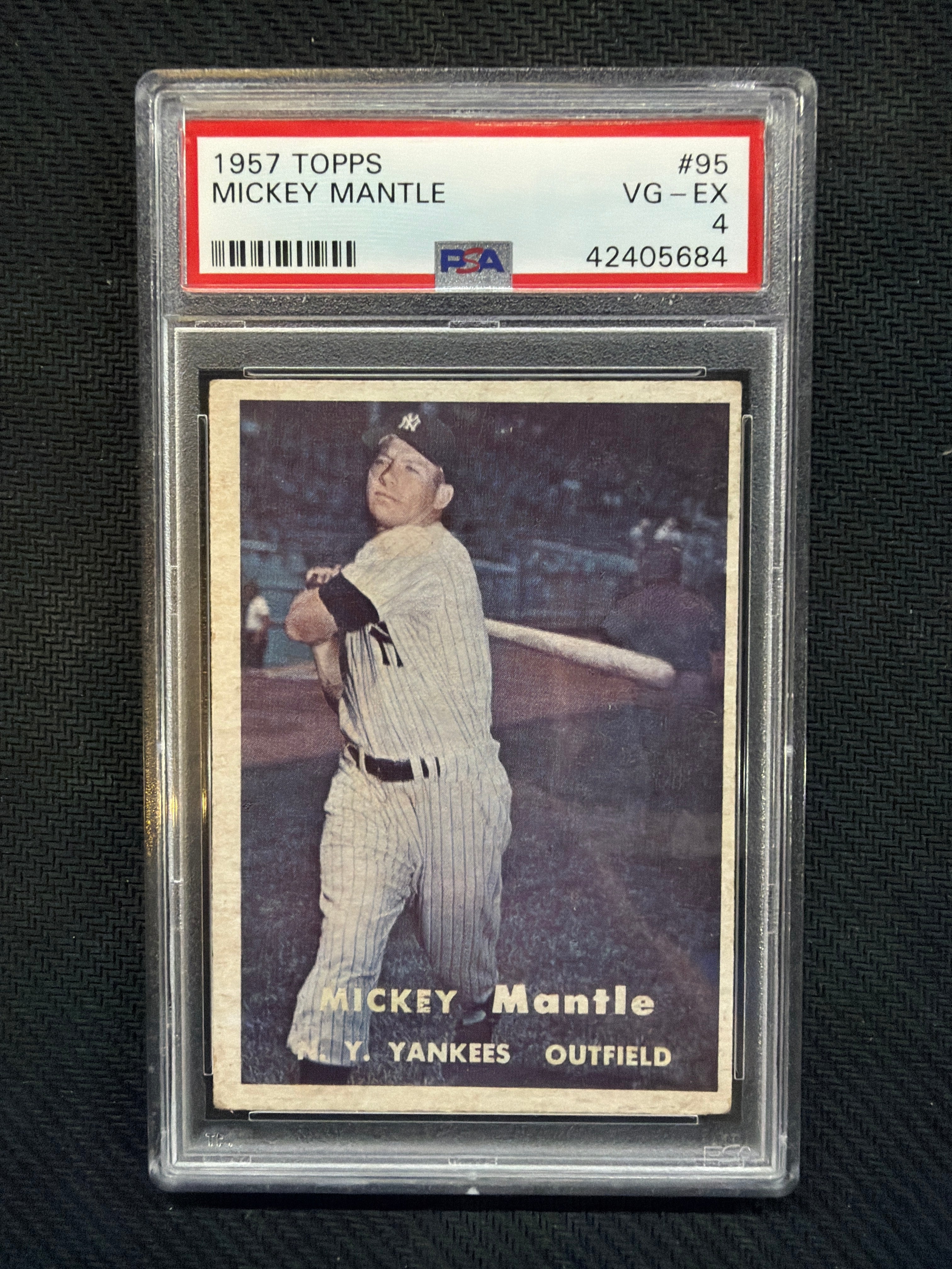 1957 Topps Mickey Mantle PSA 4 Yankees