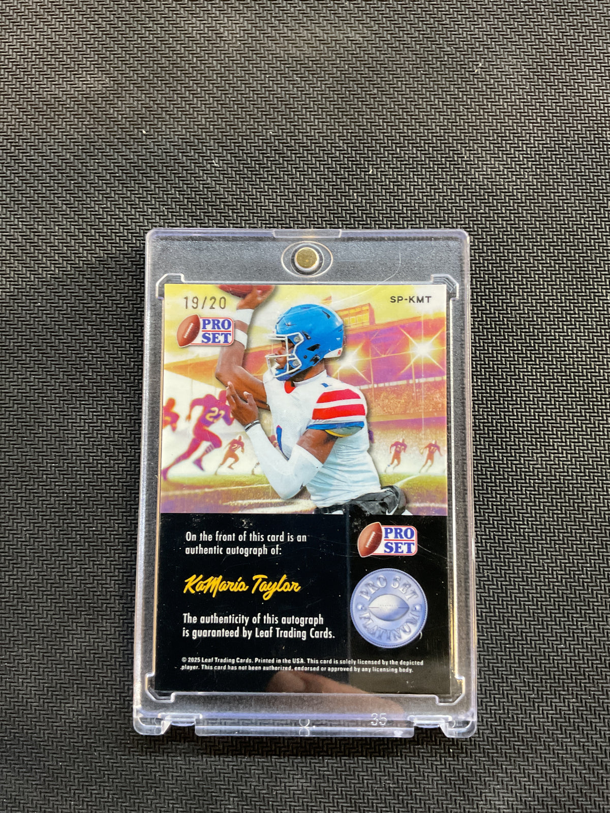 2025 Leaf Pro Set Platinum Kamario Taylor Auto /20 Mississippi State